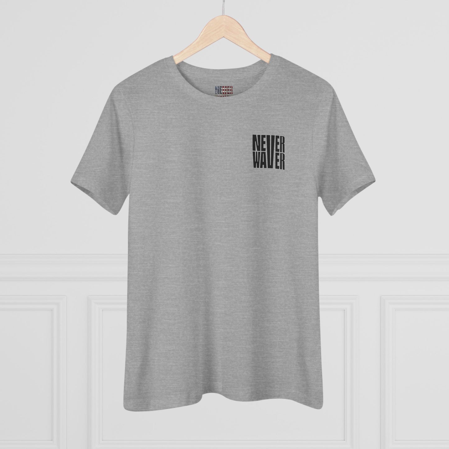 Never Waver” Jesus t-shirt might feature a bold, eye-catching design that reflects a steadfast faith and confidence in Christ.  Women's Cotton Tee - Never Waver