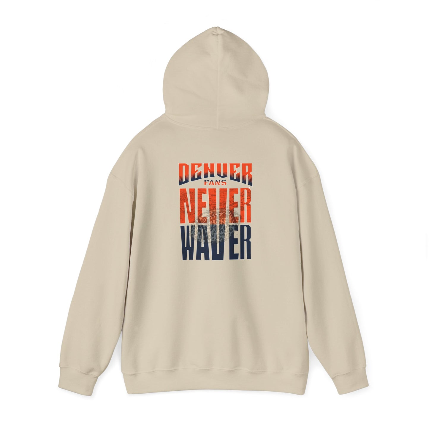 Unisex Heavy Blend™ Hooded Sweatshirt - Denver Fans Never Waver W Leopard Football Motivation - Never Waver