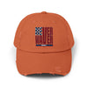 Unisex Distressed Cap - 'Never Waver' Casual Hat for Everyday Style Patriotic - Never Waver