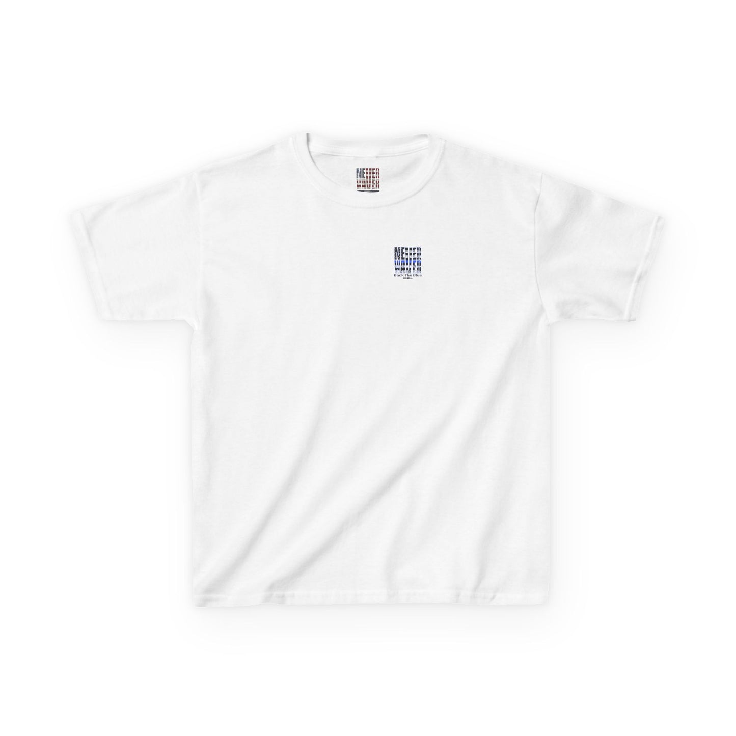 Never Waver Back The Blue  Kids Heavy Cotton™ Tee - Never Waver