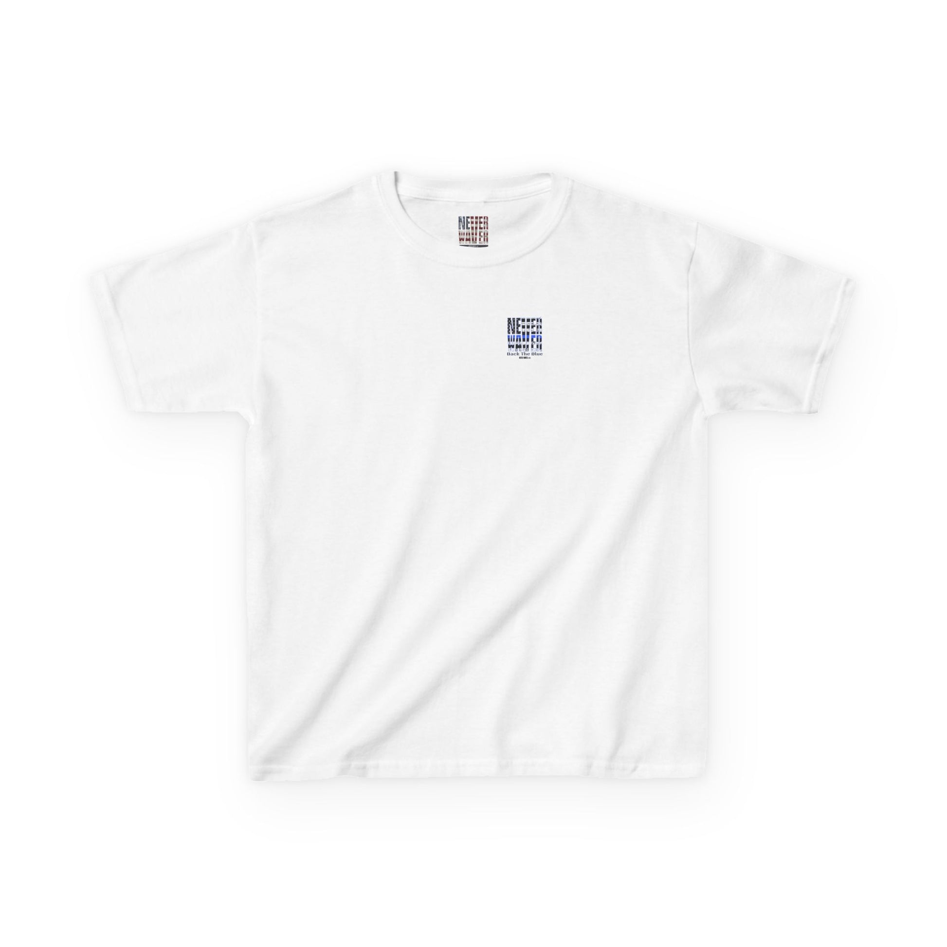 Never Waver Back The Blue  Kids Heavy Cotton™ Tee - Never Waver