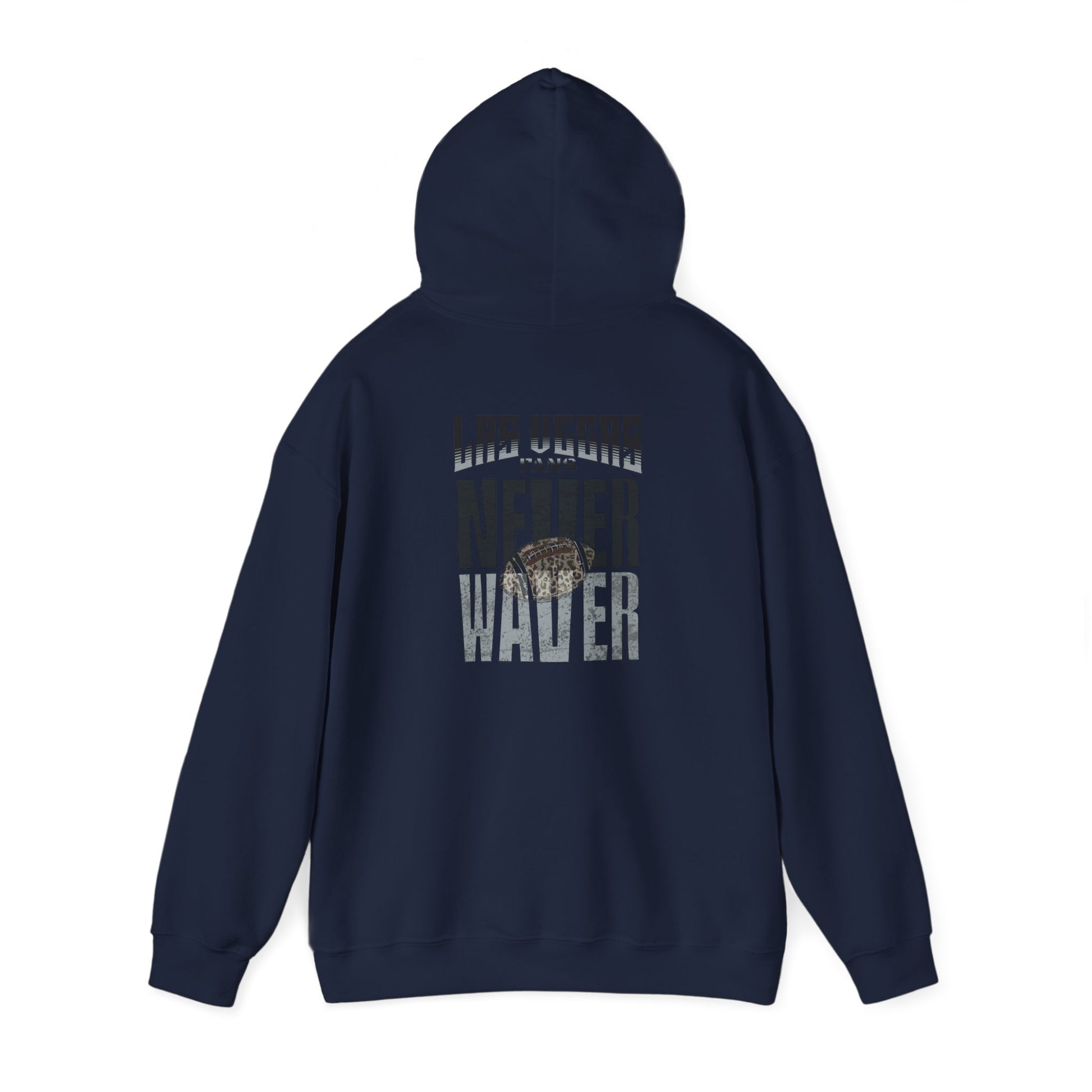 Las Vegas Fans Never Waver w Leopard Football Unisex Heavy Blend™ Hooded Sweatshirt - Cozy Oversized Style for Fans - Never Waver