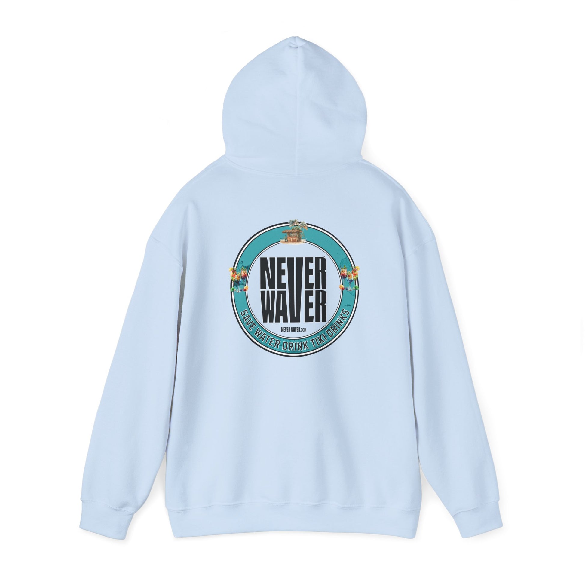 Eco-Friendly Unisex Hoodie: "Never Waver Save Water Drink Tiki Drinks" - Never Waver