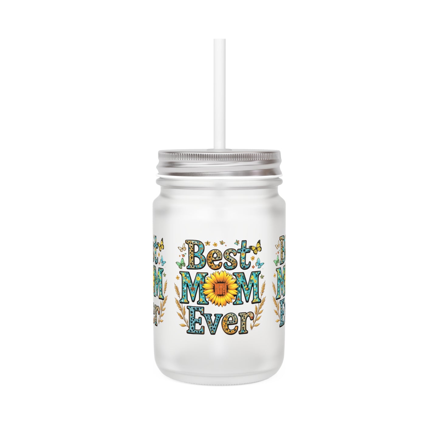 Never Waver Just A Mom Trying Not to Raise A&&holes Mason Jar with Straw - Perfect Gift for Mother's Day or Independence Day - Never Waver