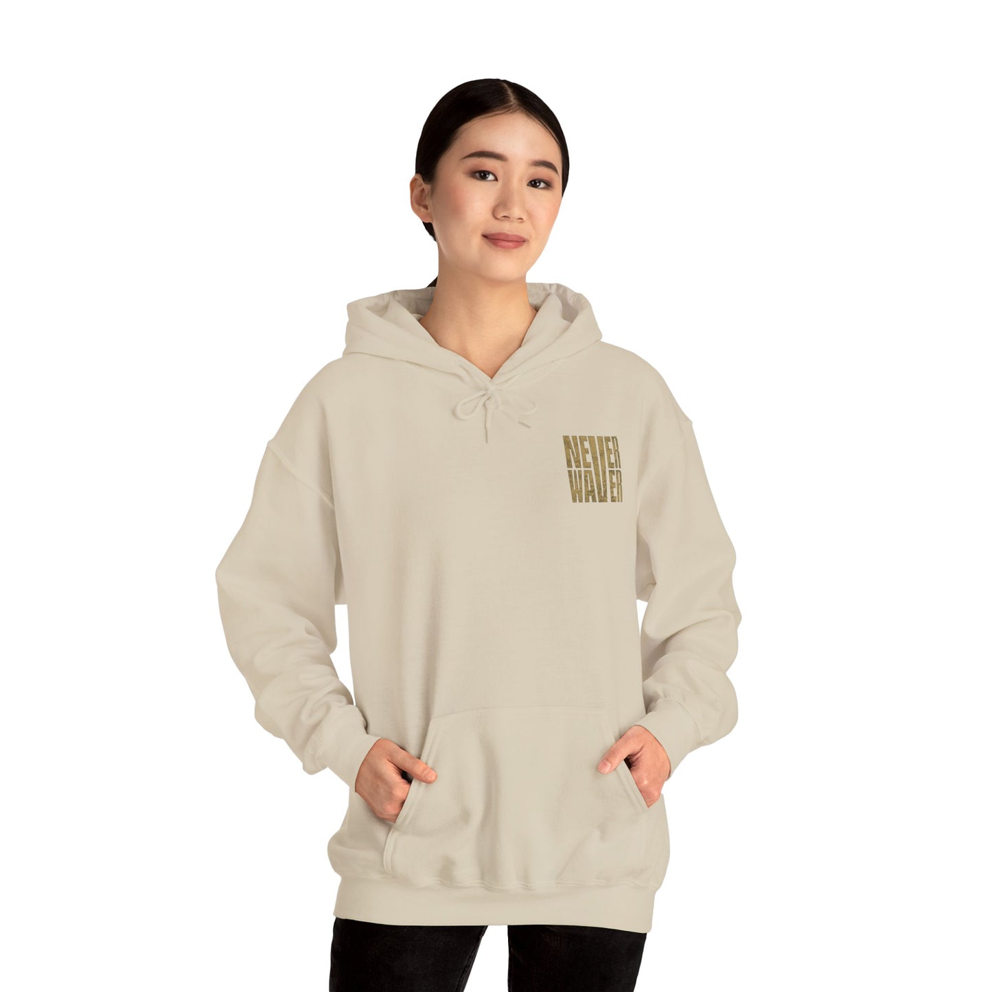 New Orleans Fans Never Waver W Leopard Football Hoodie - Unisex Heavy Blend™ Sweatshirt for Fans - Never Waver