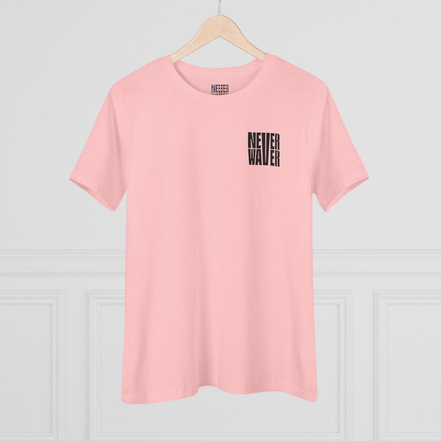 Never Waver” Jesus t-shirt might feature a bold, eye-catching design that reflects a steadfast faith and confidence in Christ.  Women's Cotton Tee - Never Waver
