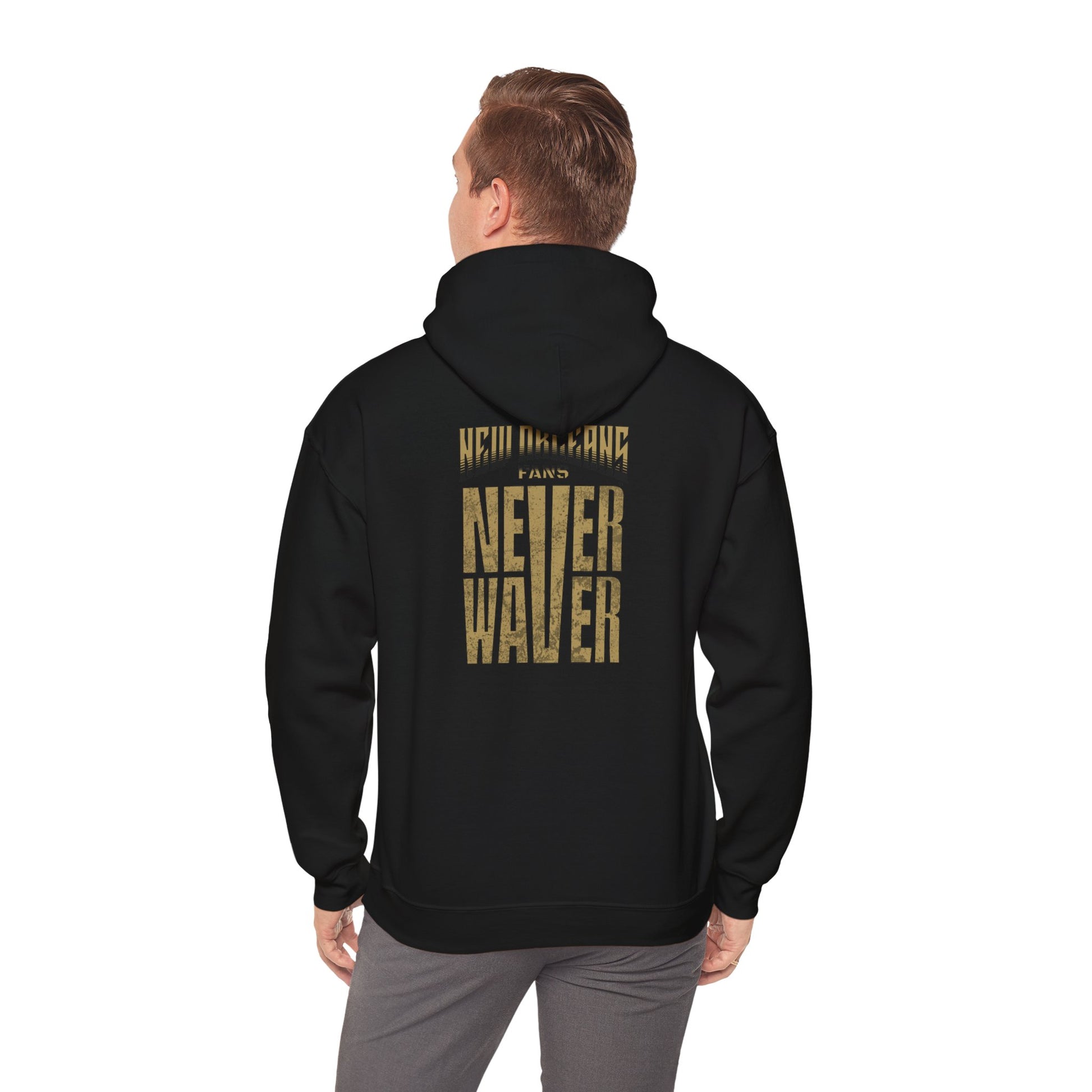 New Orleans Fans Never Waver Unisex Heavy Blend™ Hoodie - Motivational Sweatshirt for Fans - Never Waver