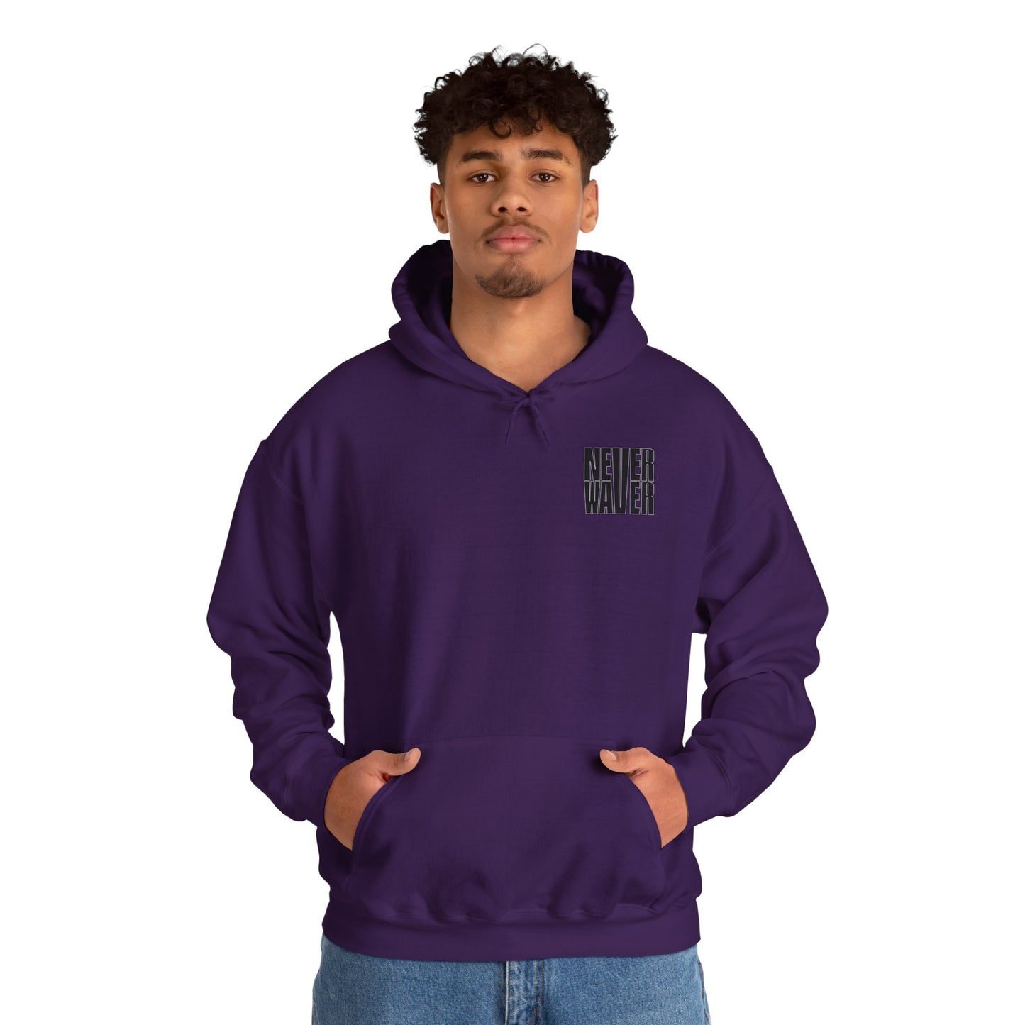 Cancer Awareness Hoodie - Never Waver - Fight, Hope, Strength, Love Tree of Ribbons - Never Waver
