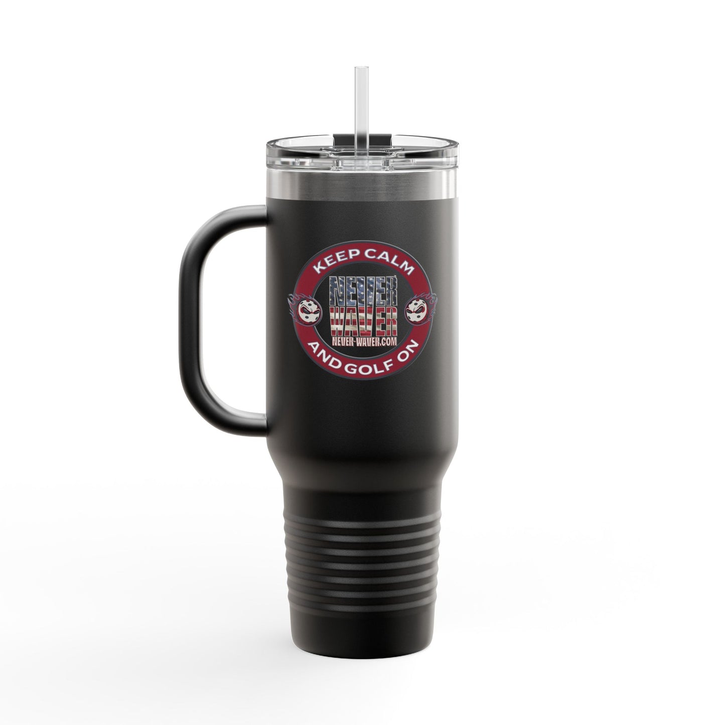 Insulated Travel Mug - "Never Waver Golf" - 40oz Sporty Drinkware - Never Waver