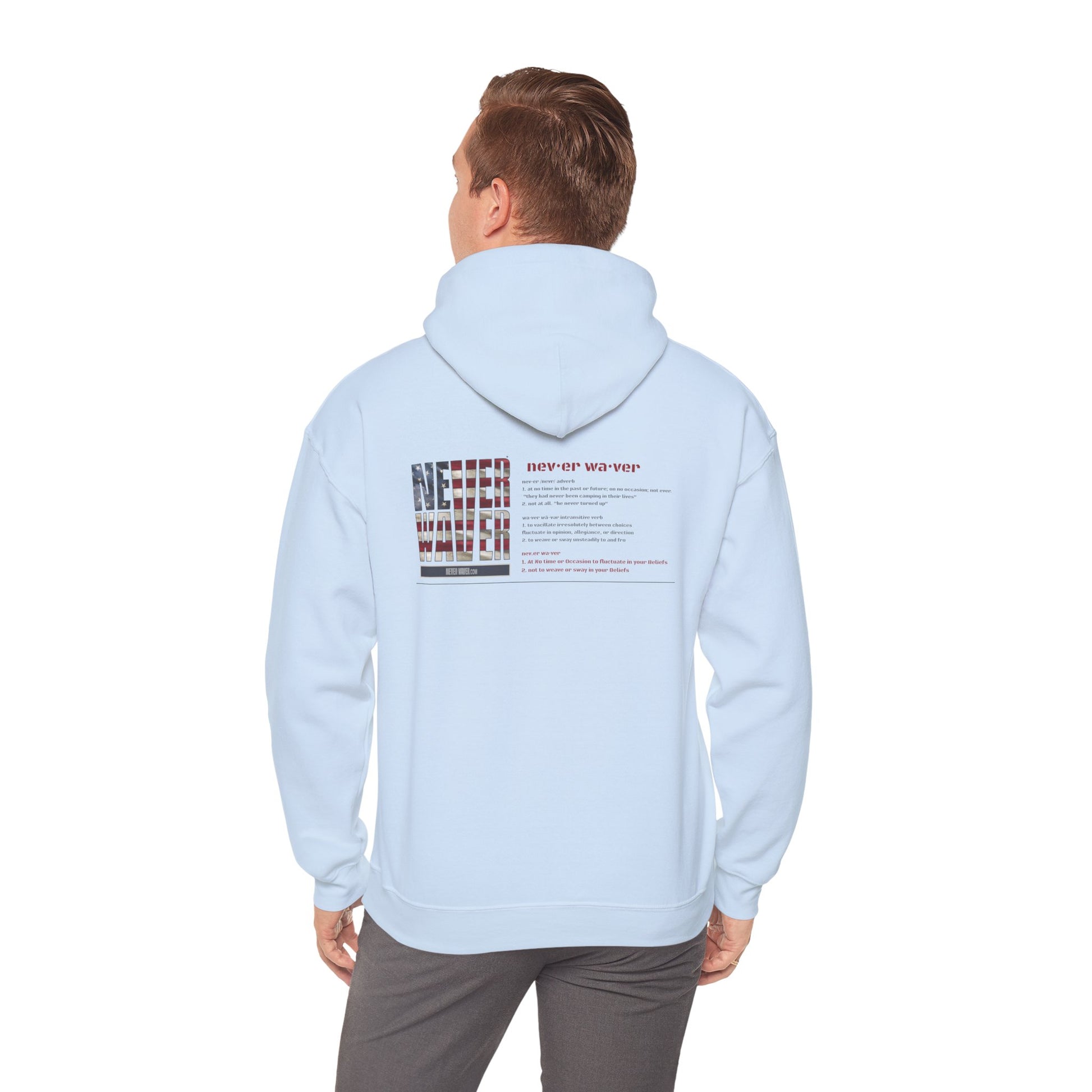 Inspirational Unisex Hoodie - 'Never Waver Definition ' Motivational Sweatshirt - Never Waver