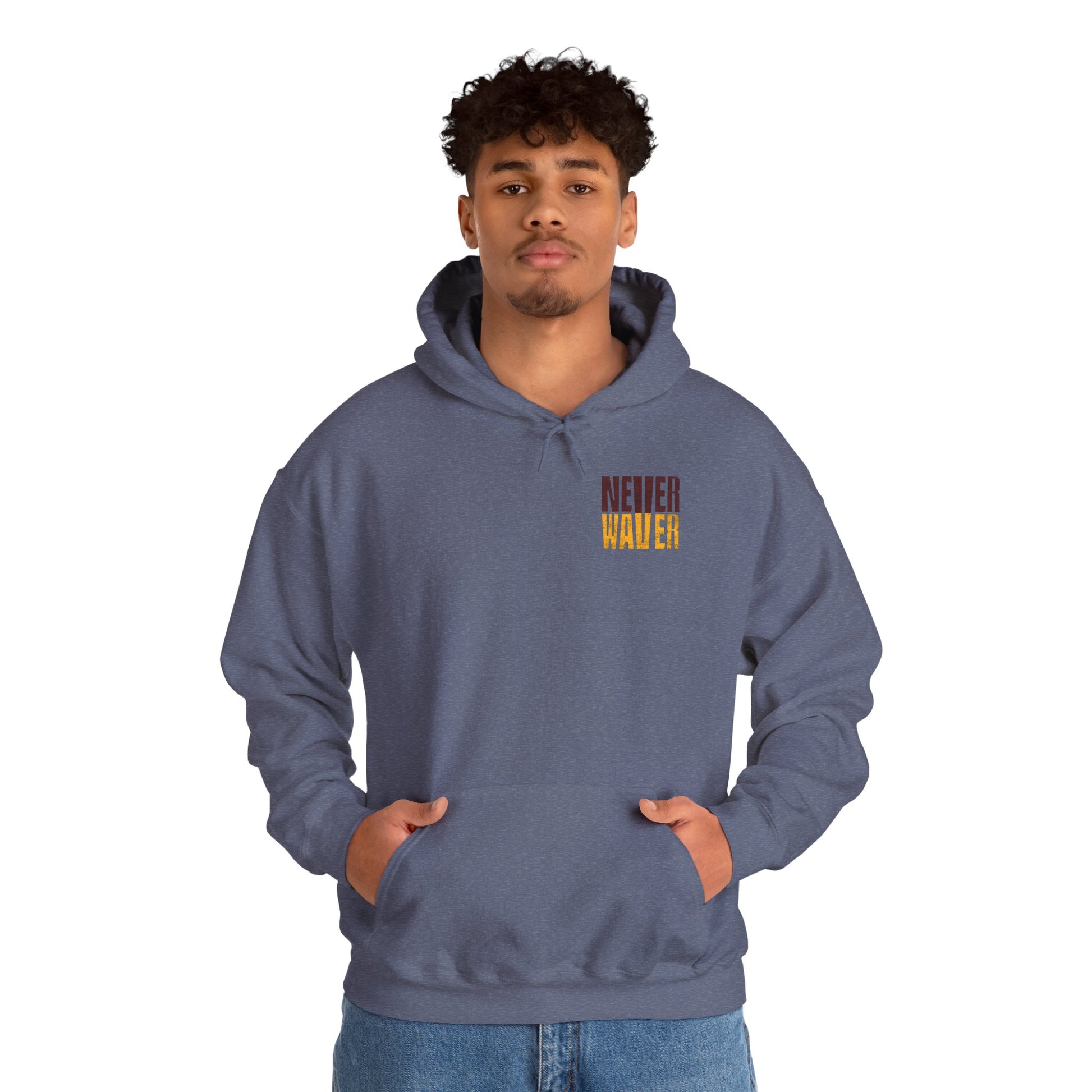 Unisex Heavy Blend™ Hooded Sweatshirt - Washington Fans Never Waver W Leopard Football- Perfect for Sports Fans - Never Waver