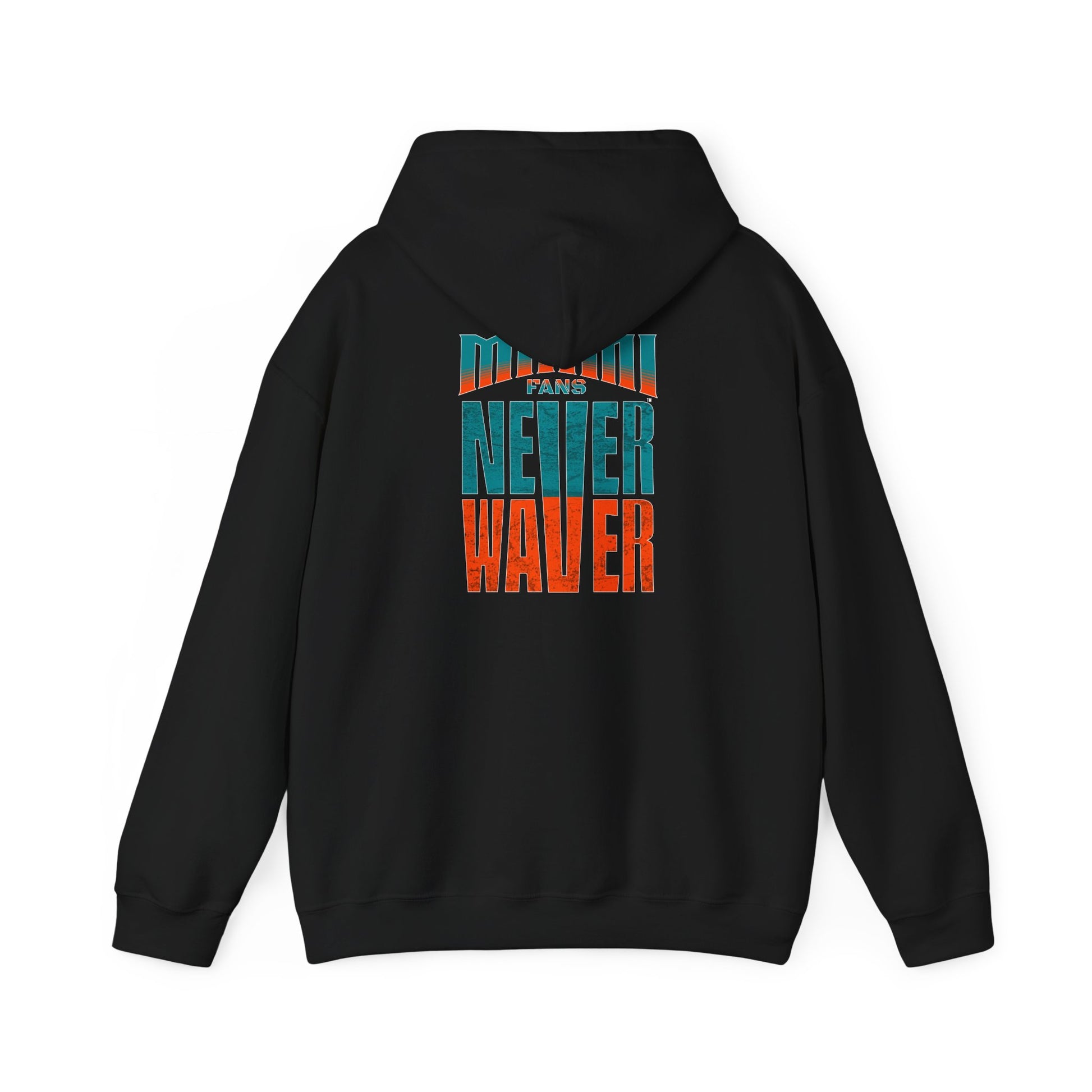Unisex Heavy Blend™ Hooded Sweatshirt - "Miami Fans Never Waver" Inspirational Hoodie - Never Waver