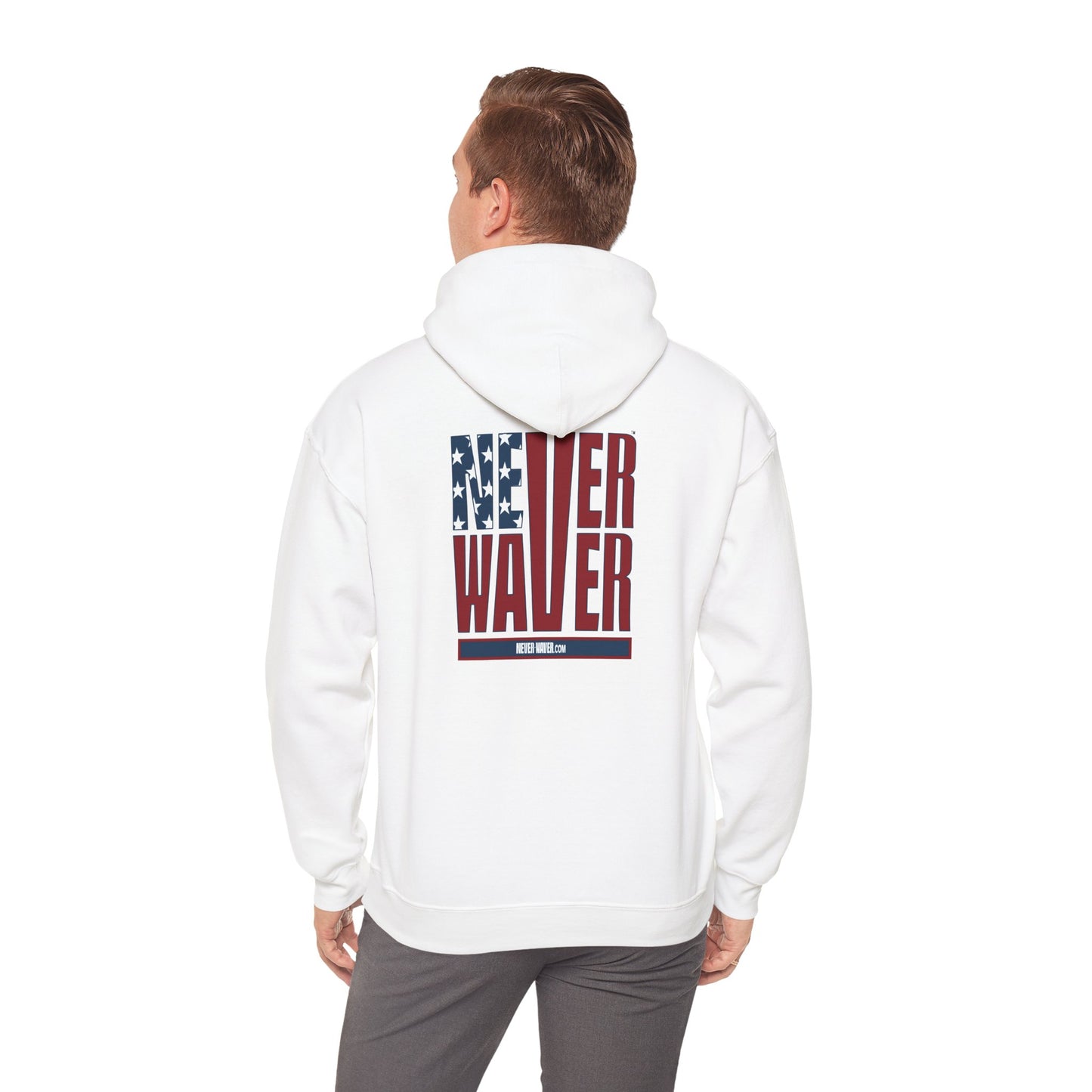 Patriotic Unisex Heavy Blend Hoodie - Never Waver Design - Never Waver