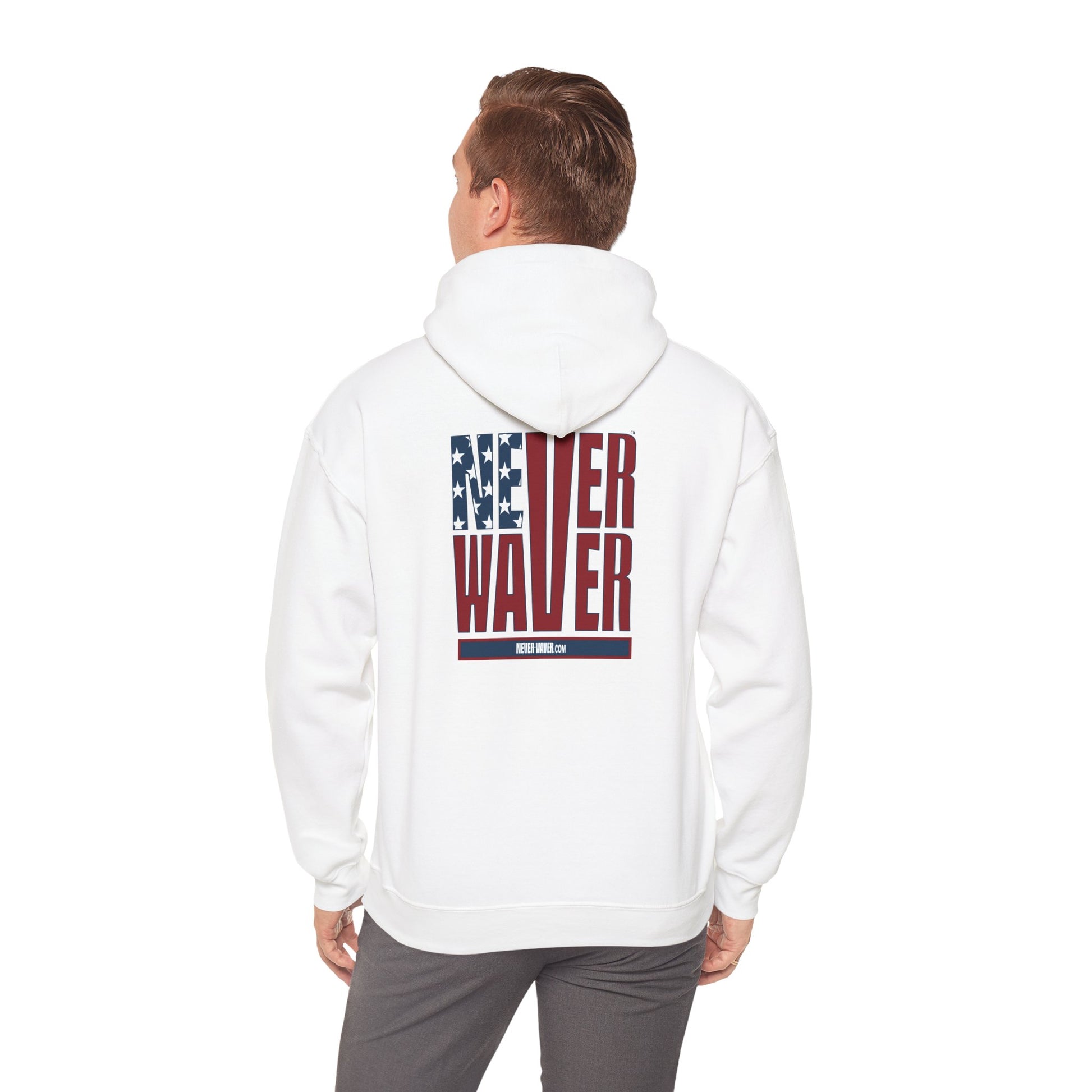 Patriotic Unisex Heavy Blend Hoodie - Never Waver Design - Never Waver