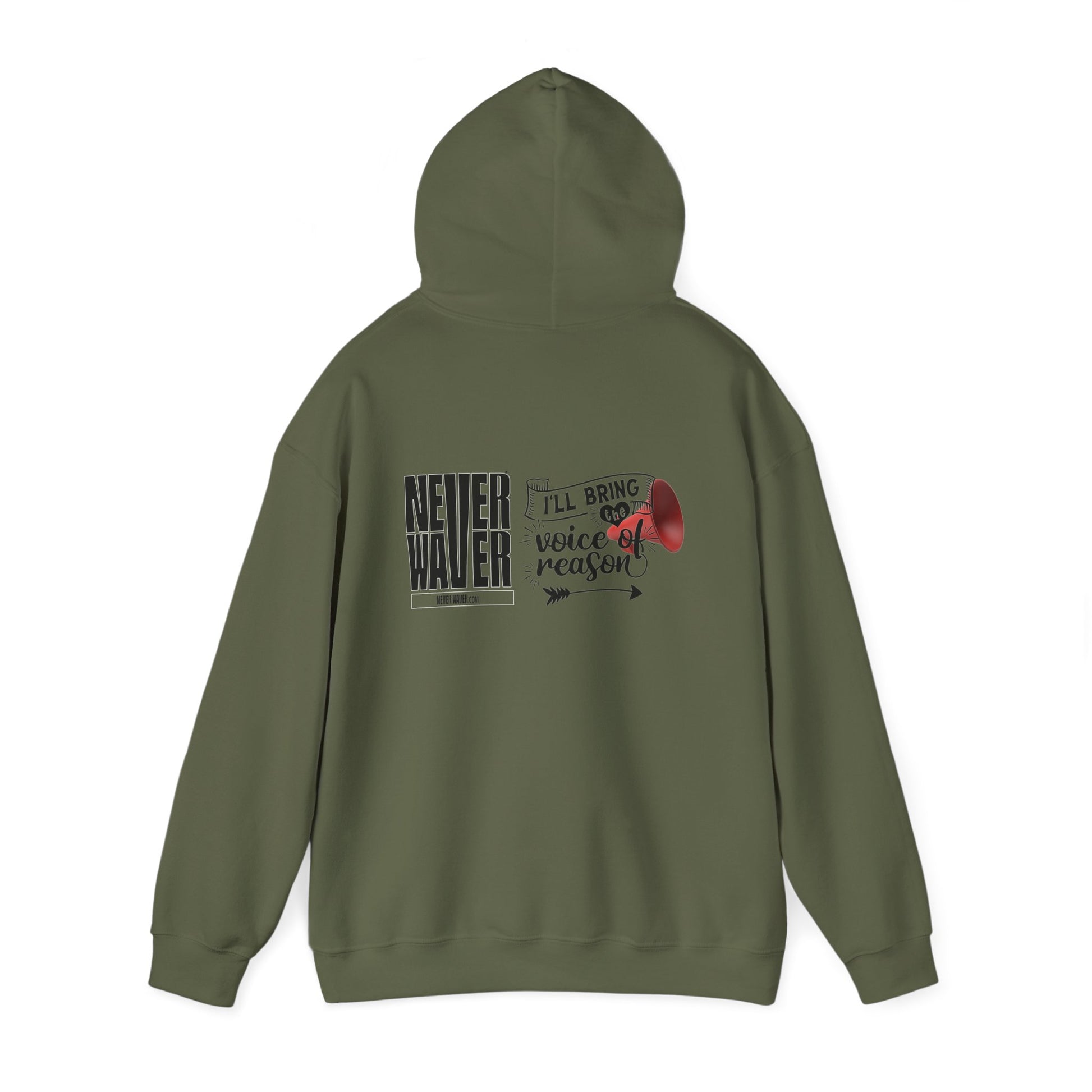 Unisex Heavy Blend™ Hooded Sweatshirt - "Never Waver I'll Bring The  Voice of Reason" Inspirational Hoodie - Never Waver