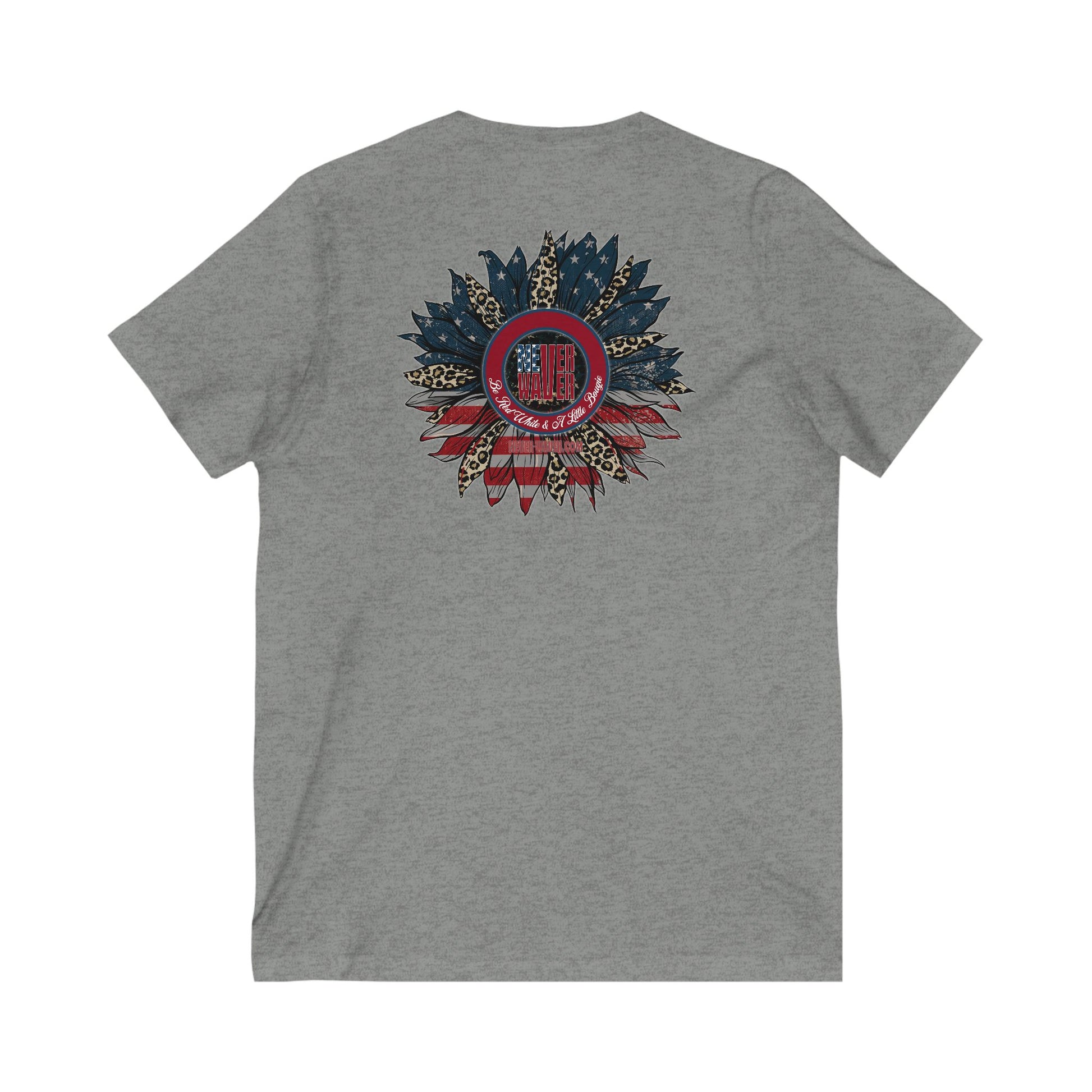 Unisex V-Neck Tee - Never Waver Be Red White and A little Bougie T-Shirt - Never Waver
