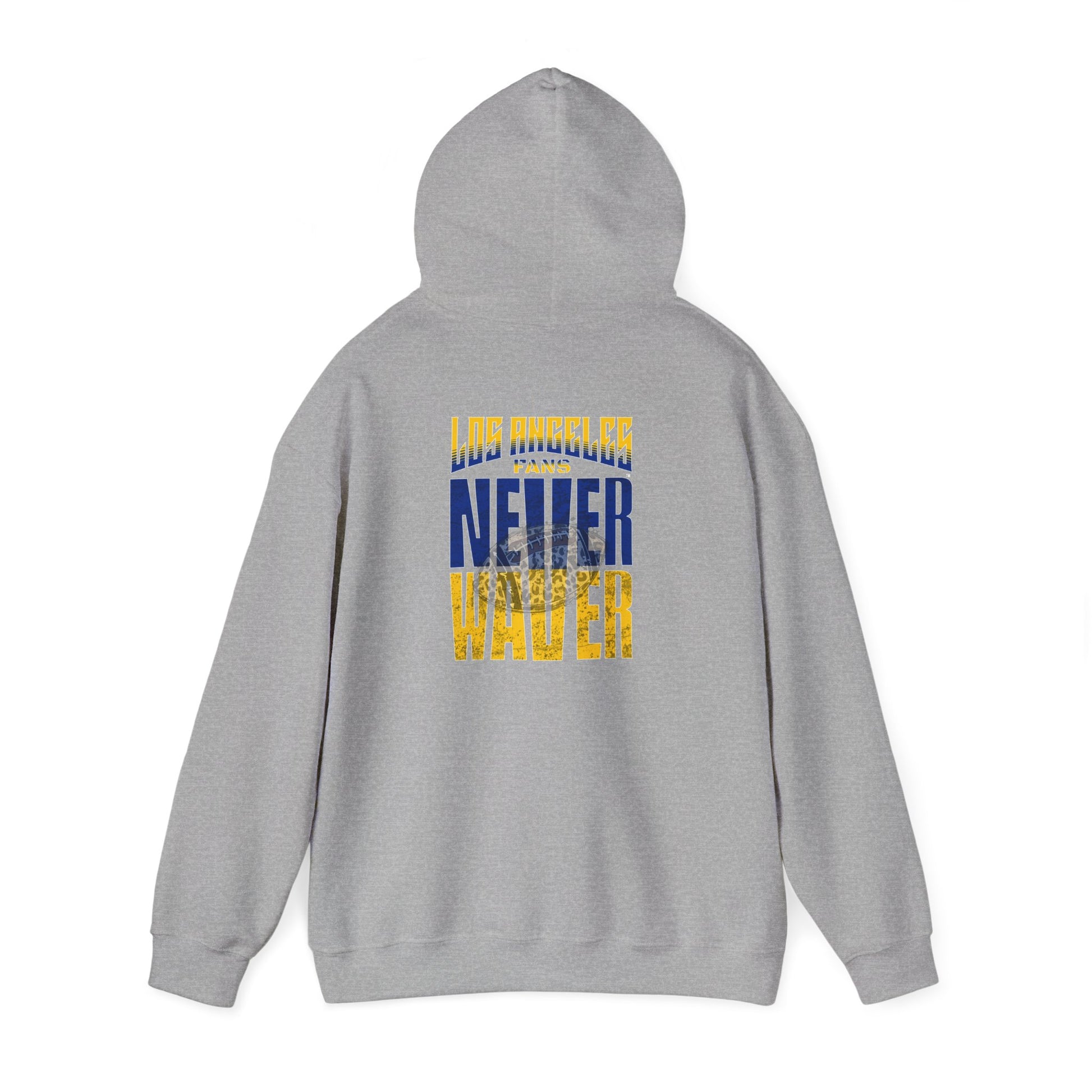 Unisex Heavy Blend™ Hooded Sweatshirt - Los Angeles Fans  NEVER WAVER w Leopard Football | Cozy Streetwear for Every Day - Never Waver