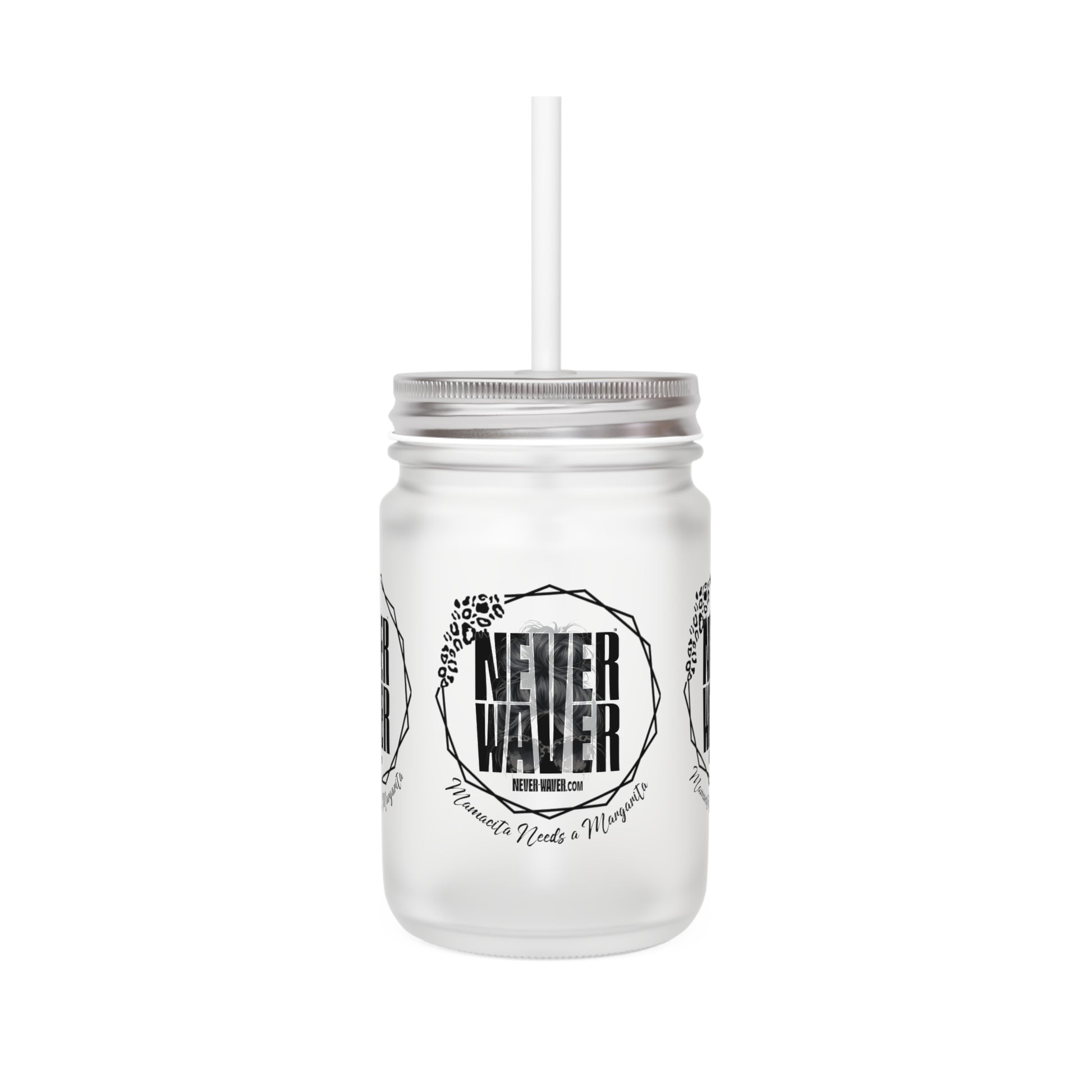 Never Waver Mamacita Needs a Margarita Jar with Straw - Perfect Gift for Mother's Day or Independence Day - Never Waver