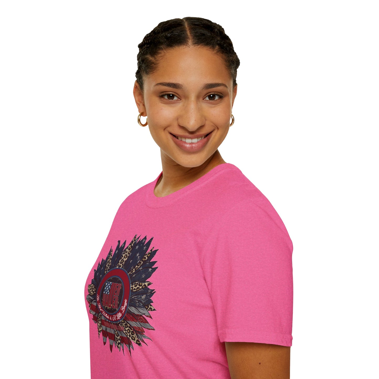 Never Waver Be Red White & a Little Bougie Unisex Softstyle T-Shirt - Never Waver