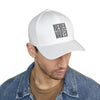 Never Waver Embroidered Cap - Structured White Baseball Hat for Motivation and Style