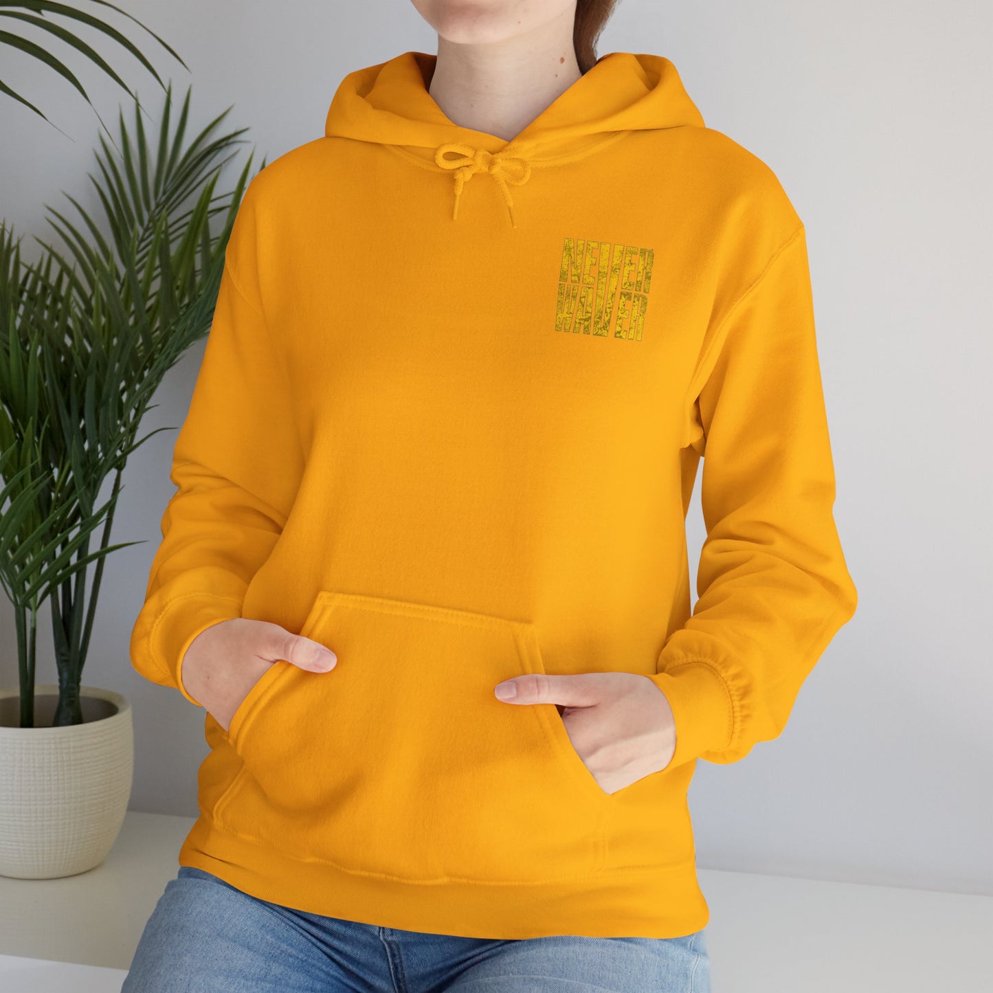Los Angeles Fans Never Waver w Leopard Football Unisex Heavy Blend™ Hooded Sweatshirt - Cozy, Motivational Apparel for Everyday Wear