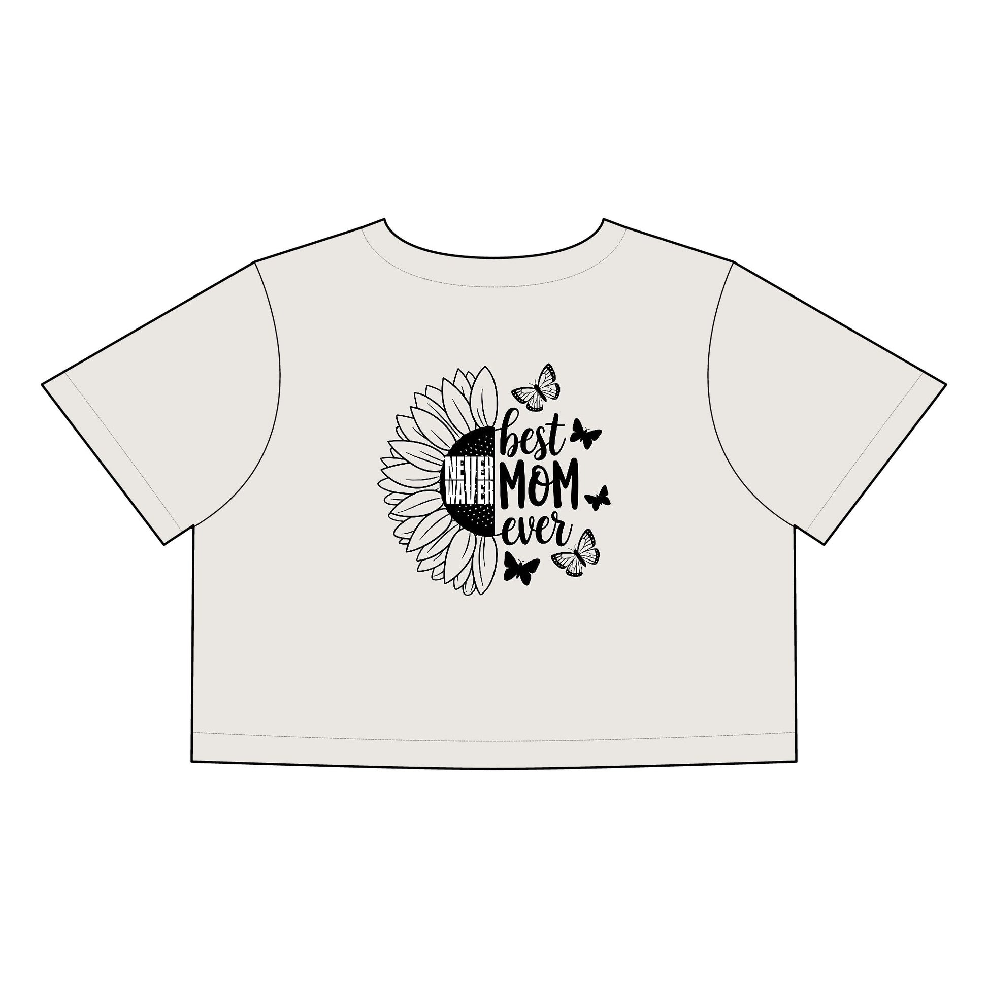 Women's Never Waver Best Mom Ever Faded Crop Tee | Cute Gift for Mother's Day - Never Waver