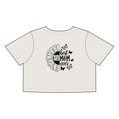Women's Never Waver Best Mom Ever Faded Crop Tee | Cute Gift for Mother's Day - Never Waver