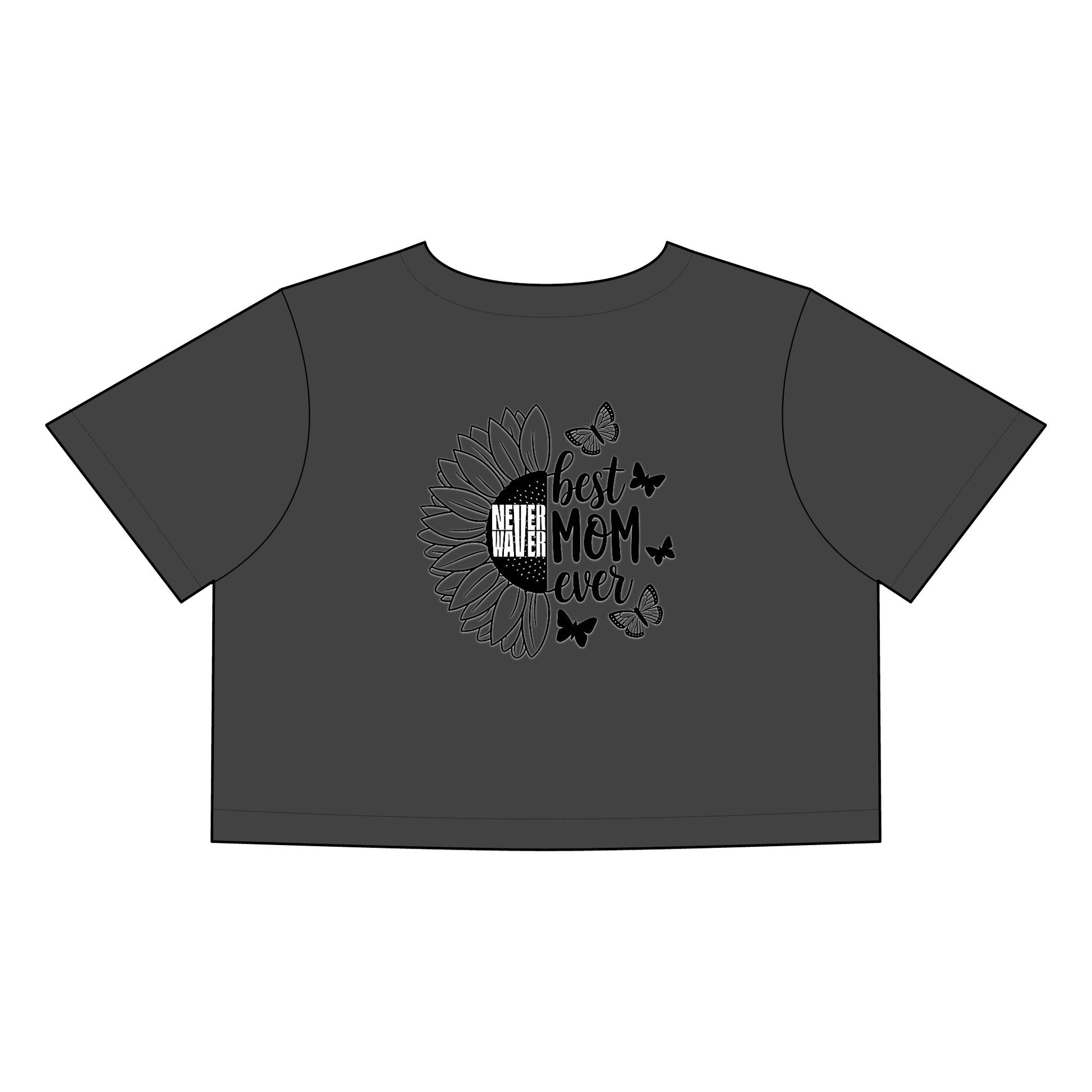 Women's Never Waver Best Mom Ever Faded Crop Tee | Cute Gift for Mother's Day - Never Waver