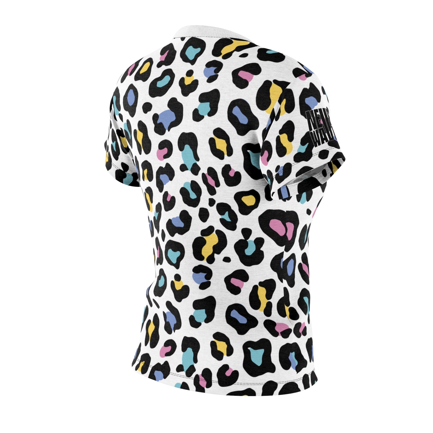 Never Waver Colorful Leopard Print Women's Cut & Sew Tee - Trendy Casual Top - Never Waver