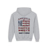 Youth Heavy Blend Hoodie - "America Never Waver " Motivational Sweatshirt - Never Waver