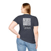 Never Waver” Jesus a bold, eye-catching design that reflects a steadfast faith and confidence in Christ.  Unisex Soft style T-Shirt