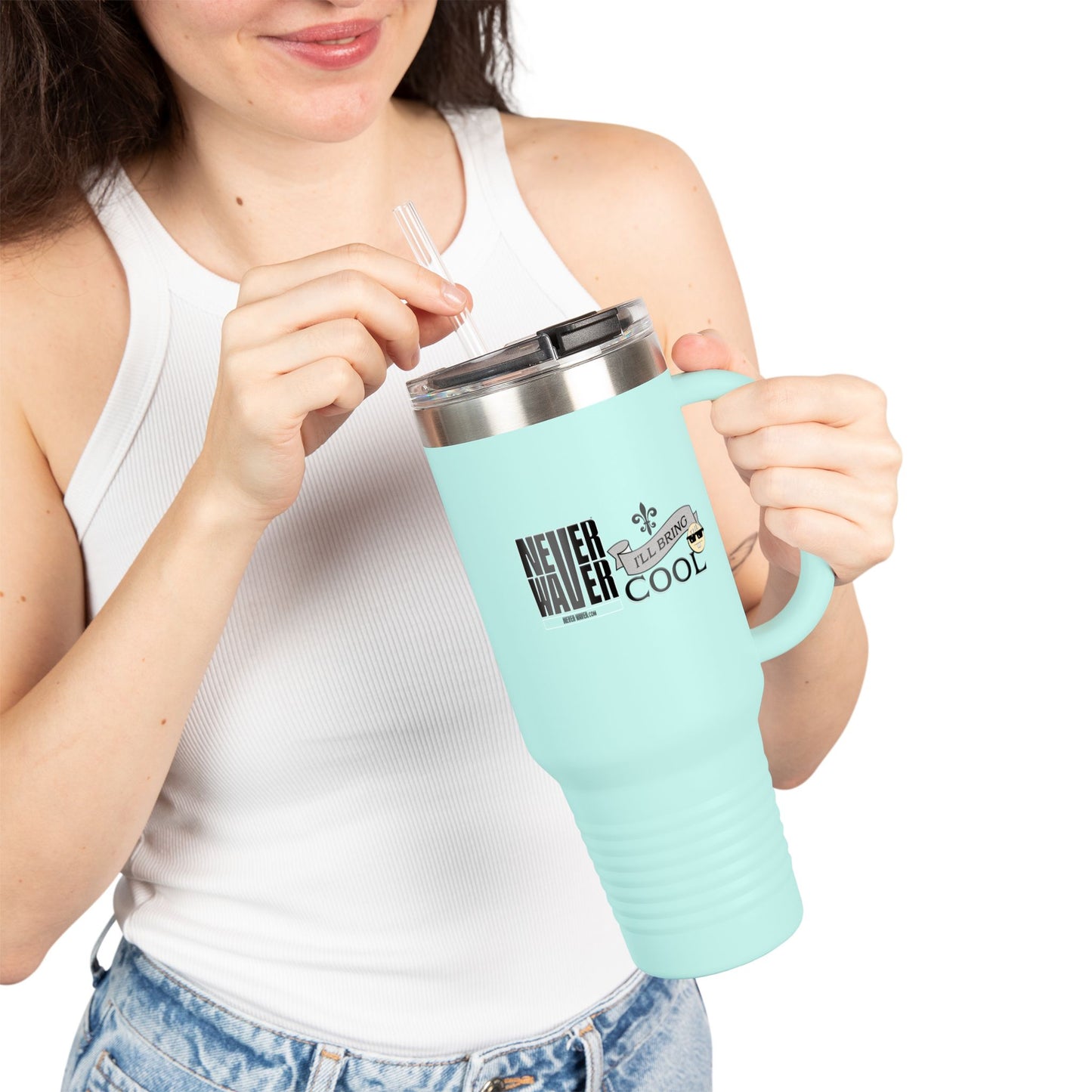 Never Waver I'll Bring The Cool Insulated Travel Mug, 40oz - Never Waver