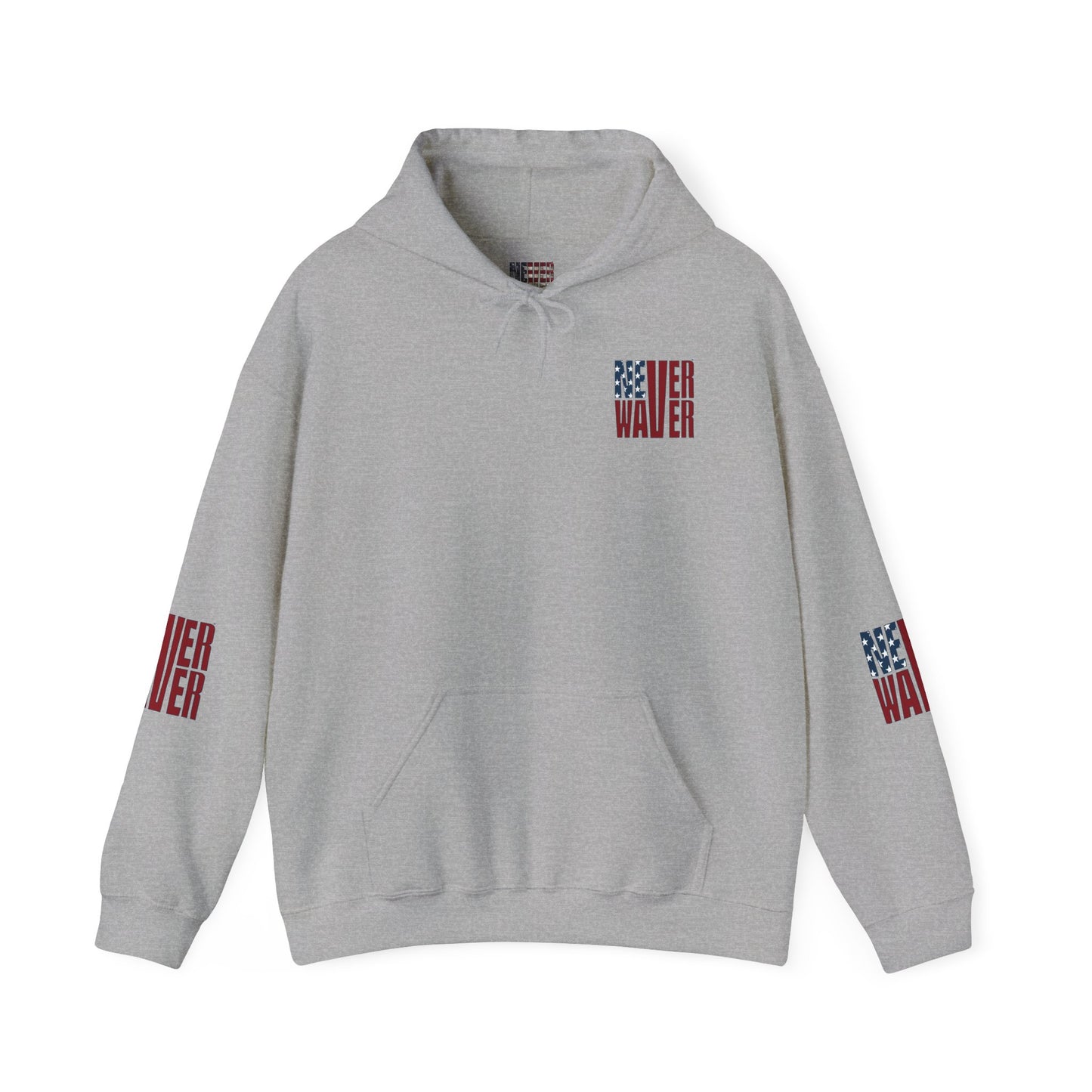 Unisex Heavy Blend™ Hooded Sweatshirt - Stylish Comfort with 'Never Waver Trump Fist Pump W Jesus  Protection' Design - Never Waver