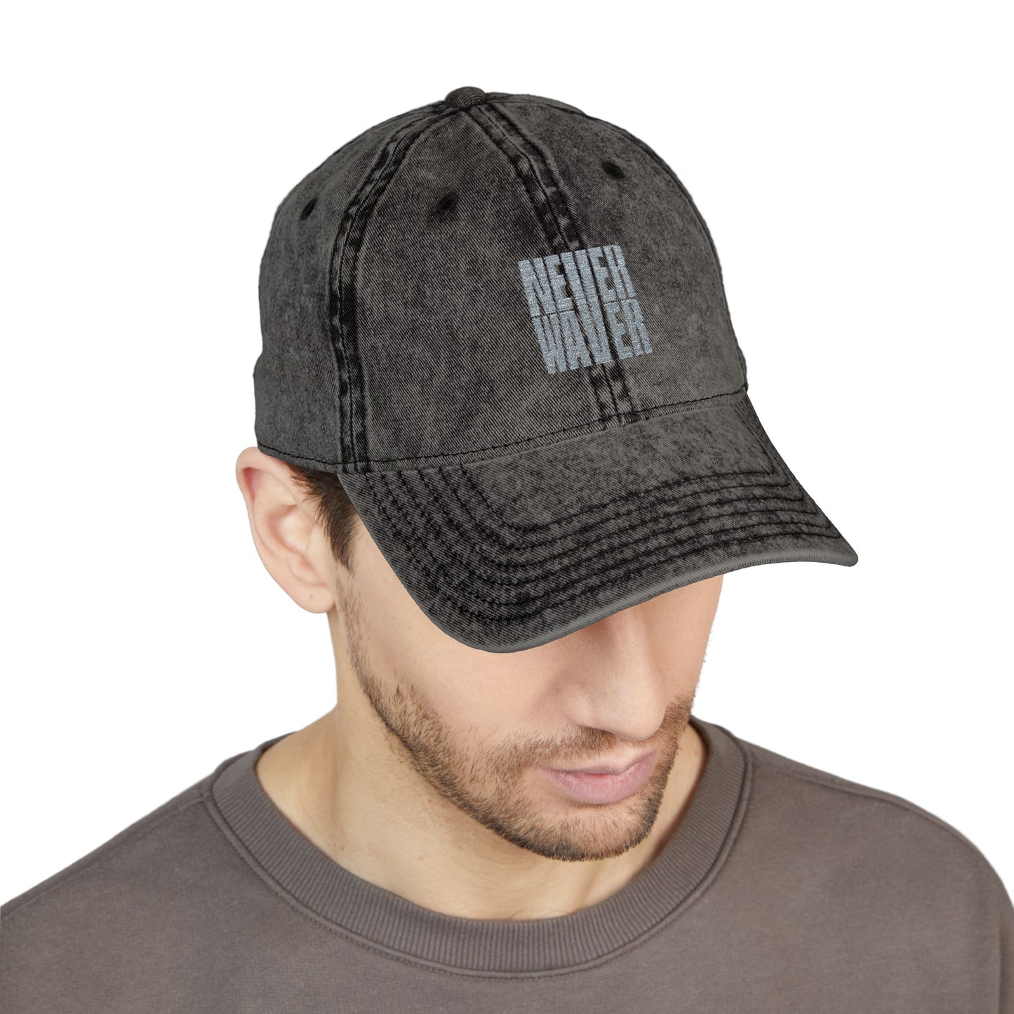 Vintage Embroidered Cap - 'Never Waver' Hat for Trendsetters