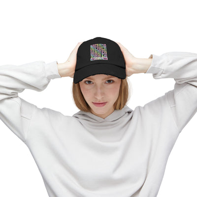 Unisex Distressed Cap - 'NEVER WAVER' Inspirational Hat for Everyday Wear Multi Color Leopard