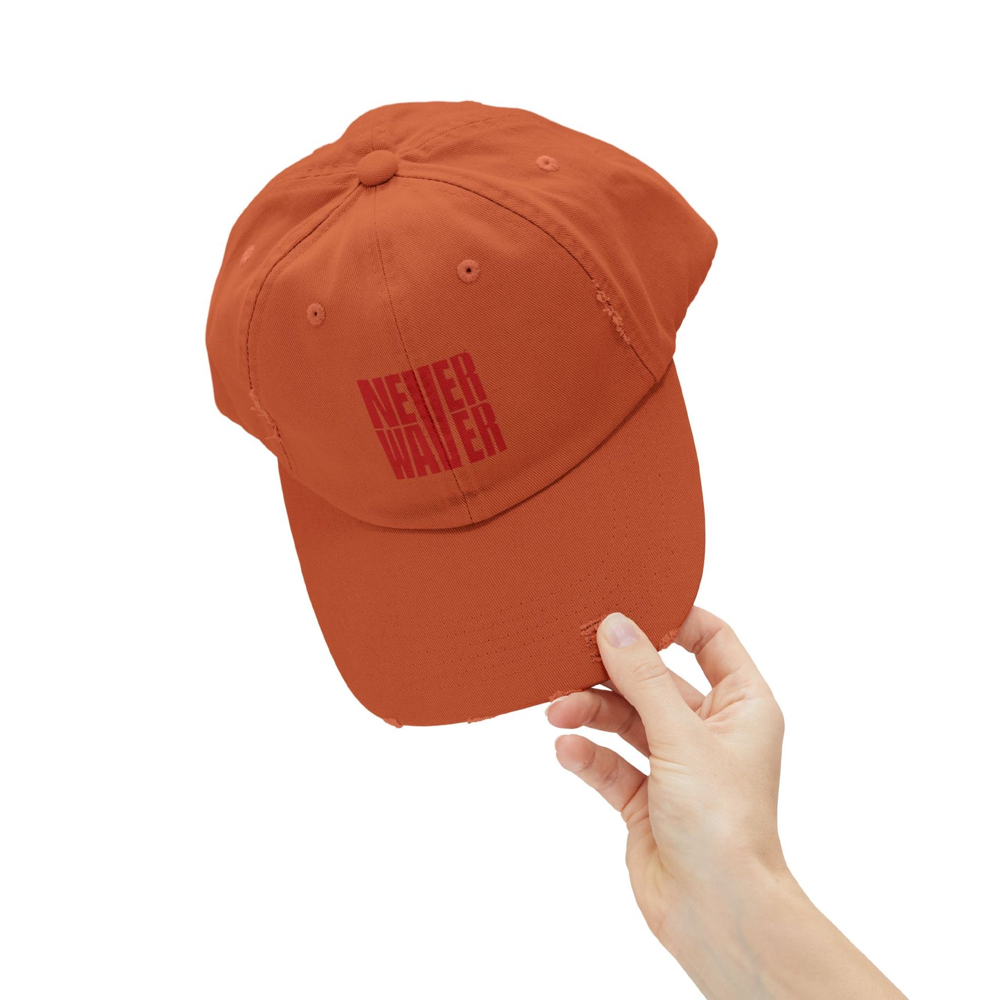 Distressed Cap - Never Waver Statement Hat for Everyday Style