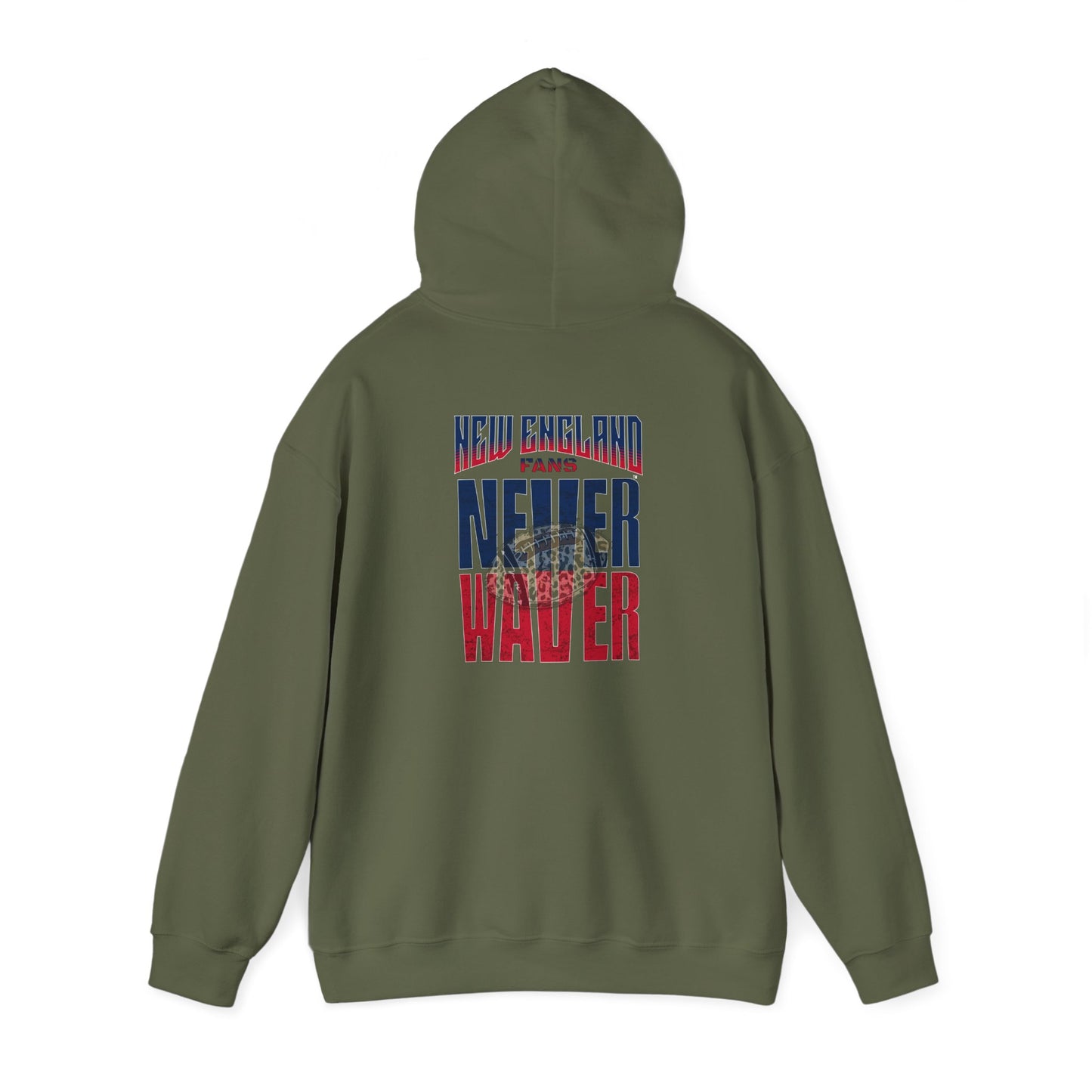 Unisex Heavy Blend™ Hooded Sweatshirt - New England Fans Never Waver w Leopard football - Never Waver