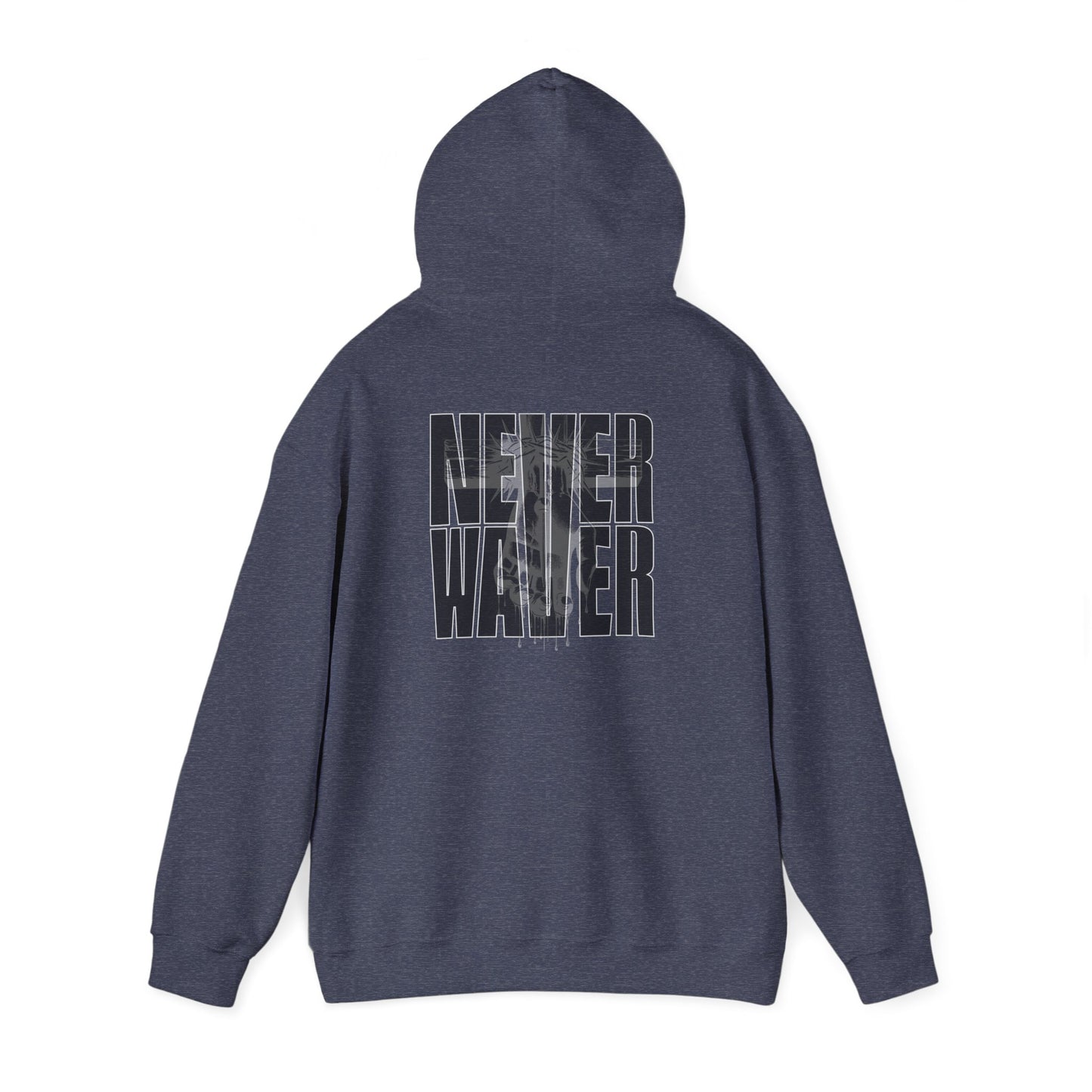Never Waver” Jesus t-shirt might eye-catching design that reflects a steadfast faith and confidence in Christ.  Hoodie - Unisex Heavy Blend™ Sweatshirt - Never Waver