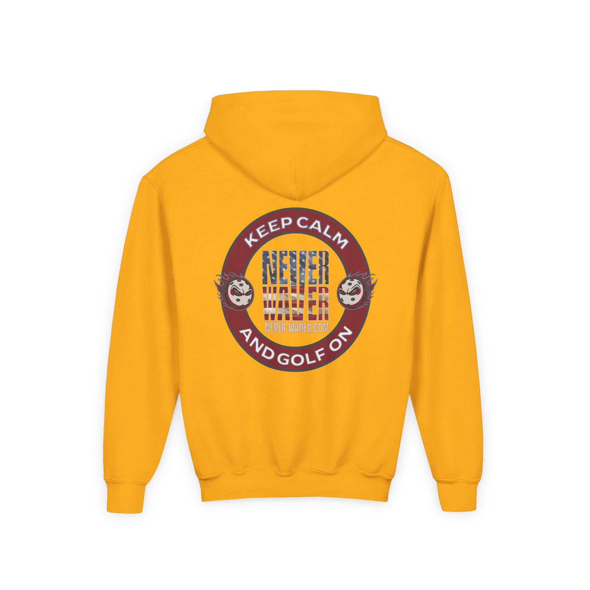 Youth Golf Hoodie - "Never Waver Golf" Sweatshirt for Young Golfers - Never Waver