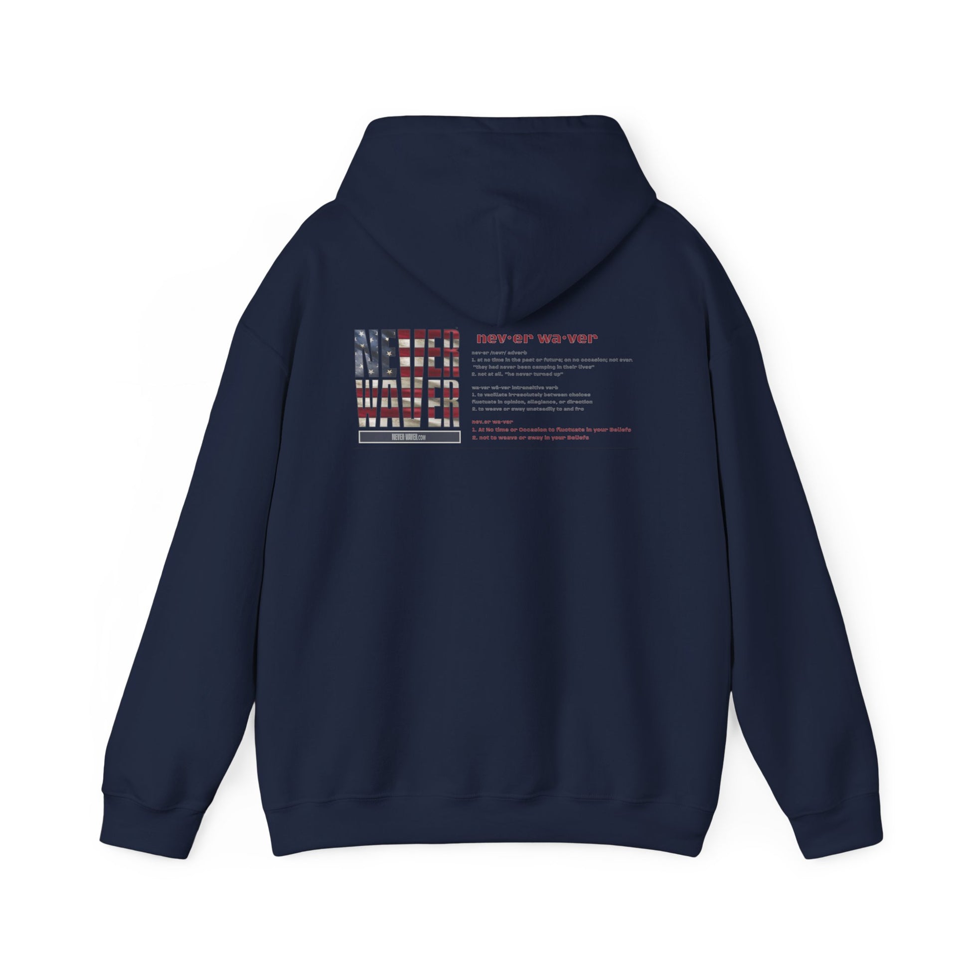 Inspirational Unisex Hoodie - 'Never Waver Definition ' Motivational Sweatshirt - Never Waver