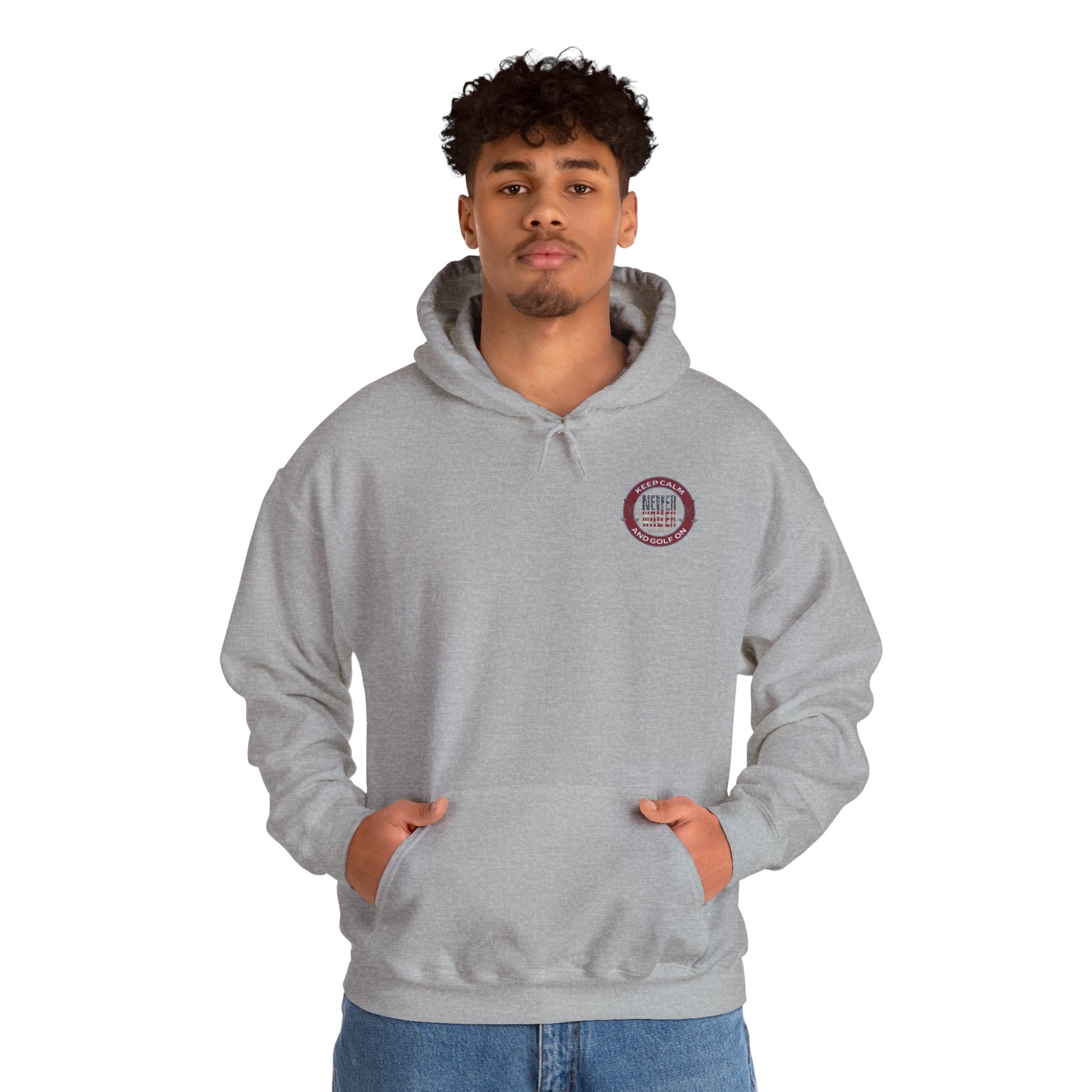 Keep Calm Never Waver and Golf On Hoodie - Unisex Heavy Blend™ Sweatshirt - Never Waver