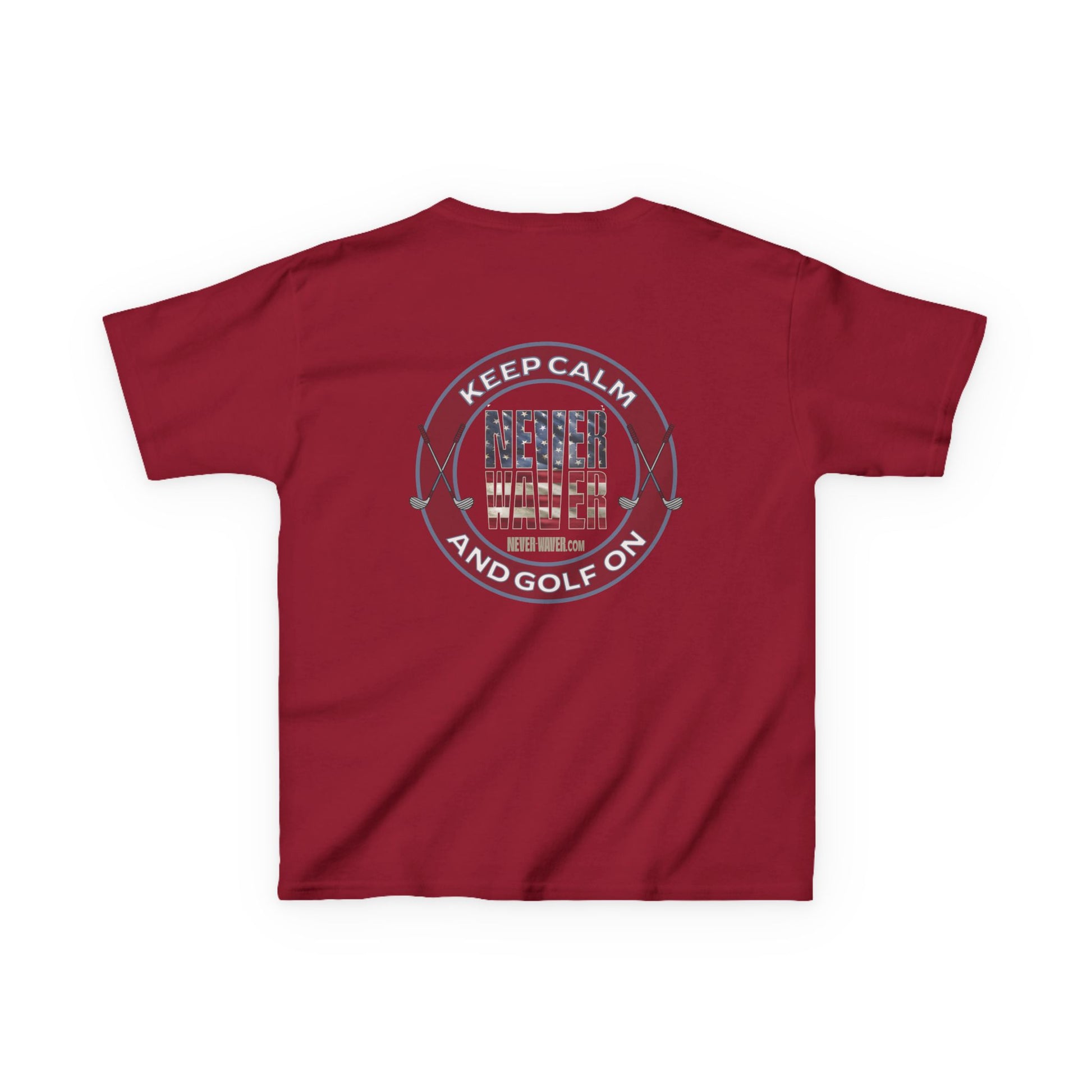 Kids Golf Tee - Keep Calm Never Waver and Golf On - Never Waver