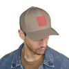 Stylish Embroidered Cap - "NEVER WAVER" Red Baseball Hat