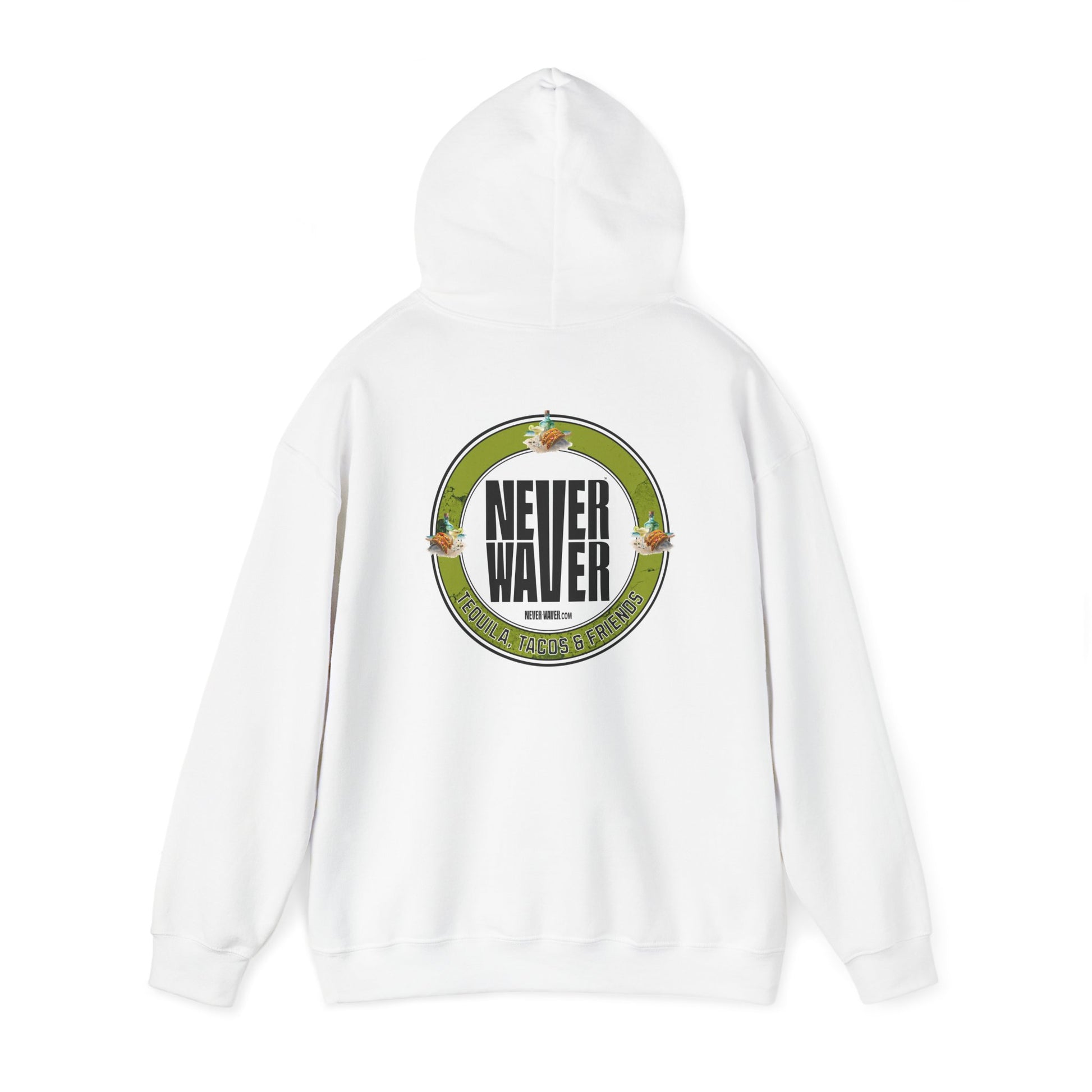 Eco-Friendly Unisex Hoodie: "Never Waver Tequila, Tacos, And Friends" - Never Waver