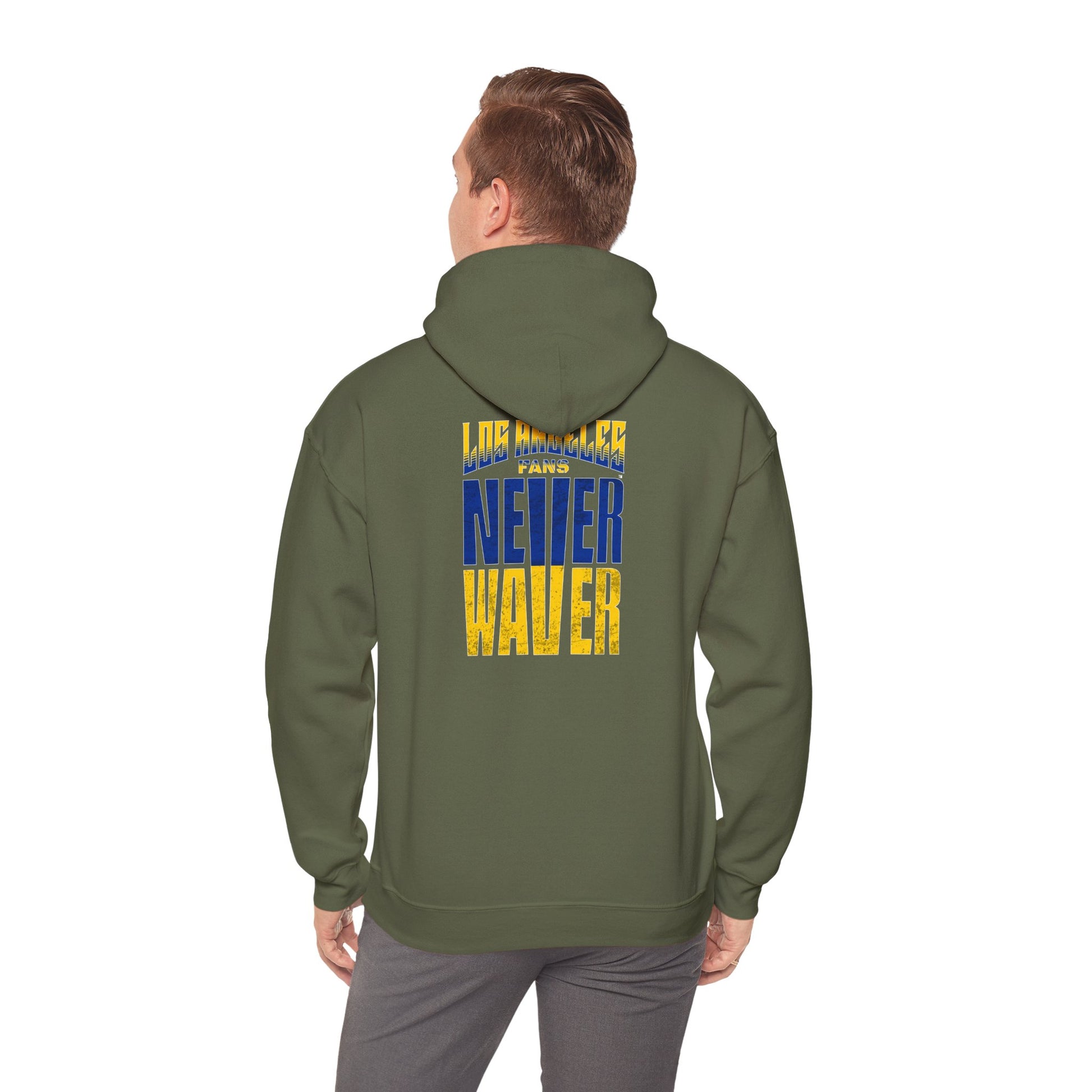 Inspired Unisex Heavy Blend™ Hooded Sweatshirt -Los Angeles Fans NEVER WAVER Graphic - Never Waver