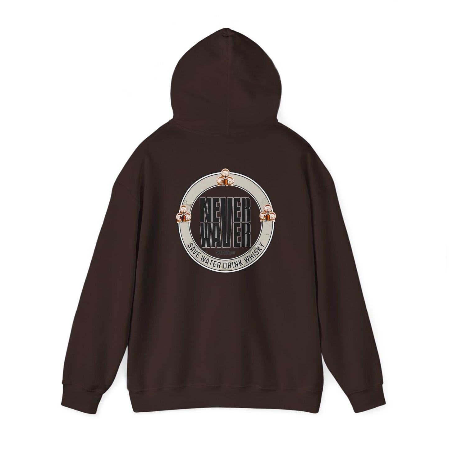 Eco-Friendly Unisex Hoodie: "Never Waver - Save Water, Drink Whiskey" - Never Waver