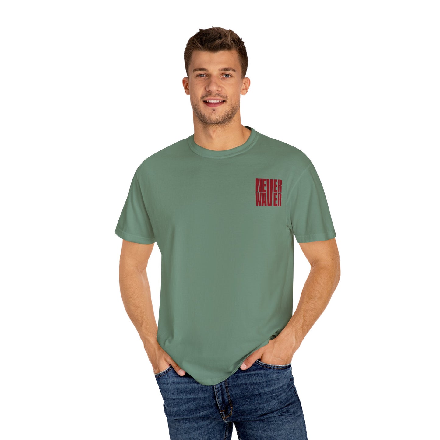 Unisex Garment-Dyed T-Shirt - 'Never Waver Just A Mom Trying Not to Raise A&&holes' Design - Never Waver