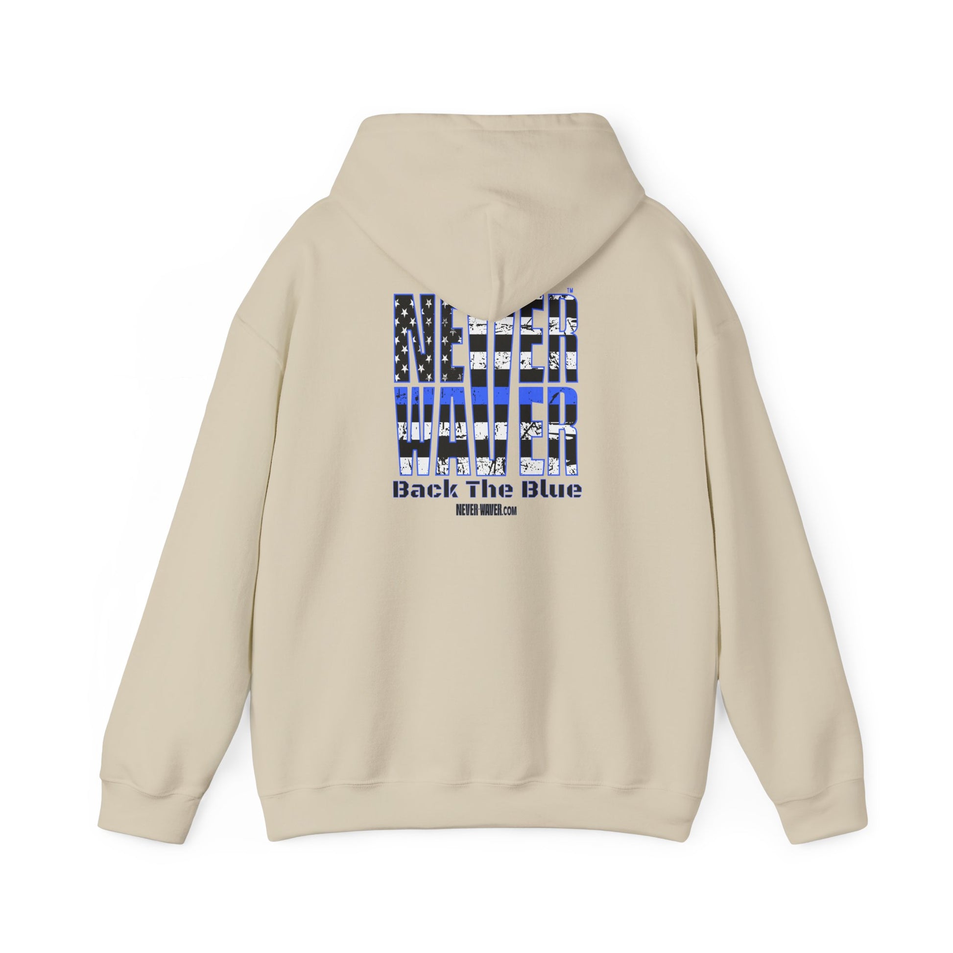 Never Waver Back The Blue Hoodie - Unisex Heavy Blend Sweatshirt - Never Waver