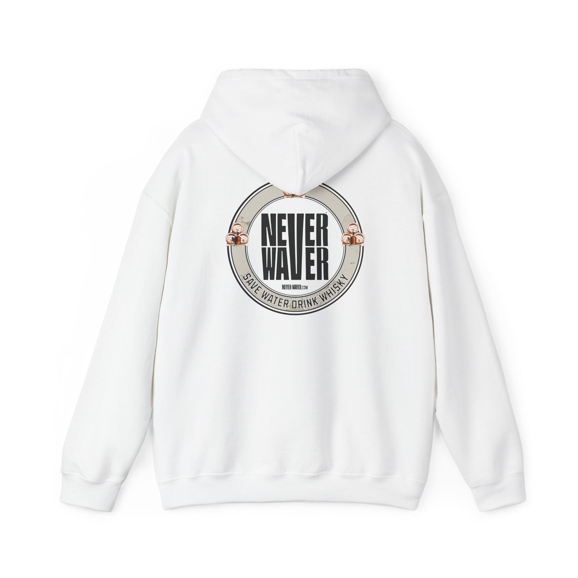 Eco-Friendly Unisex Hoodie: "Never Waver - Save Water, Drink Whiskey" - Never Waver