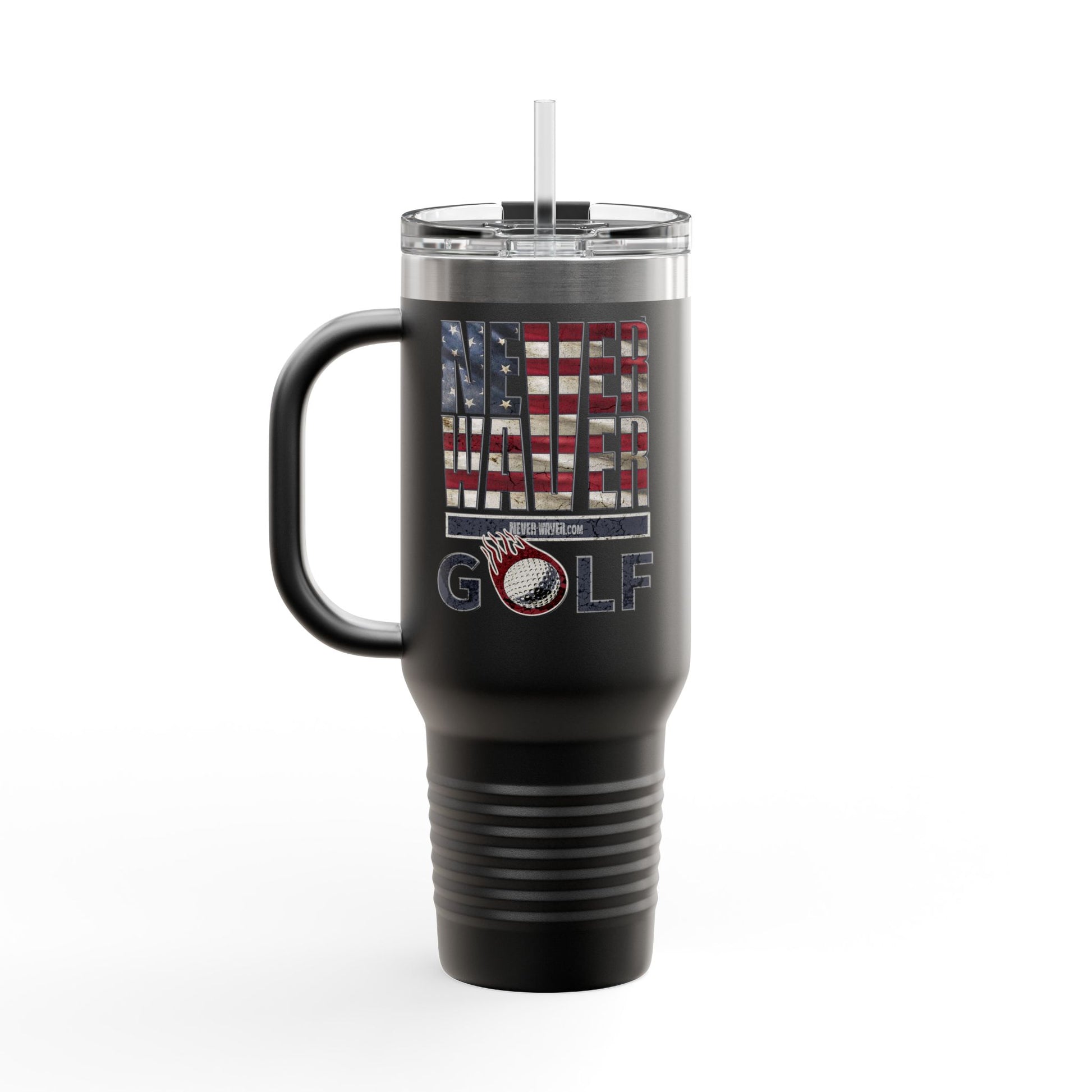 Insulated Travel Mug - "Never Waver Golf" - 40oz Sporty Drinkware - Never Waver
